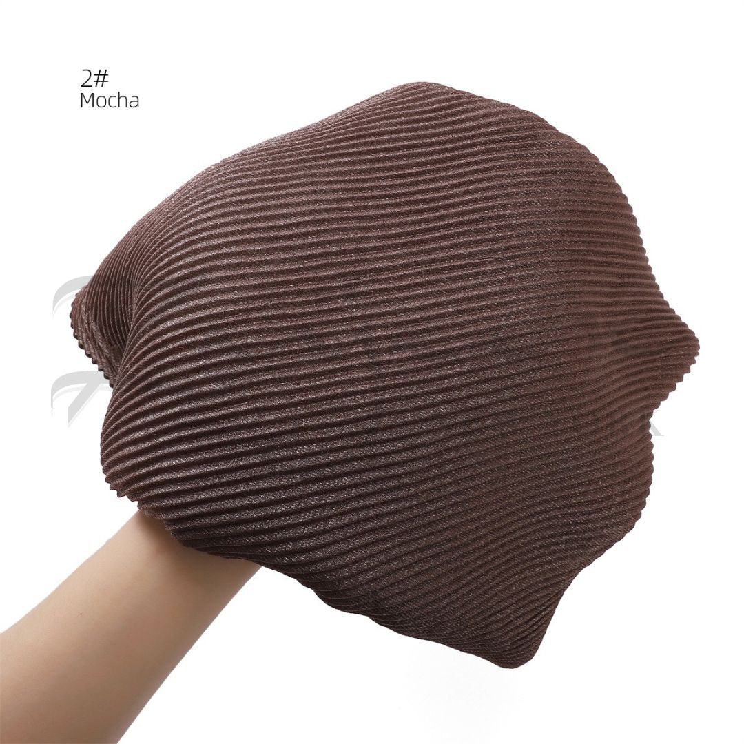 Soft Silver Shiny Wrinkled Hijab