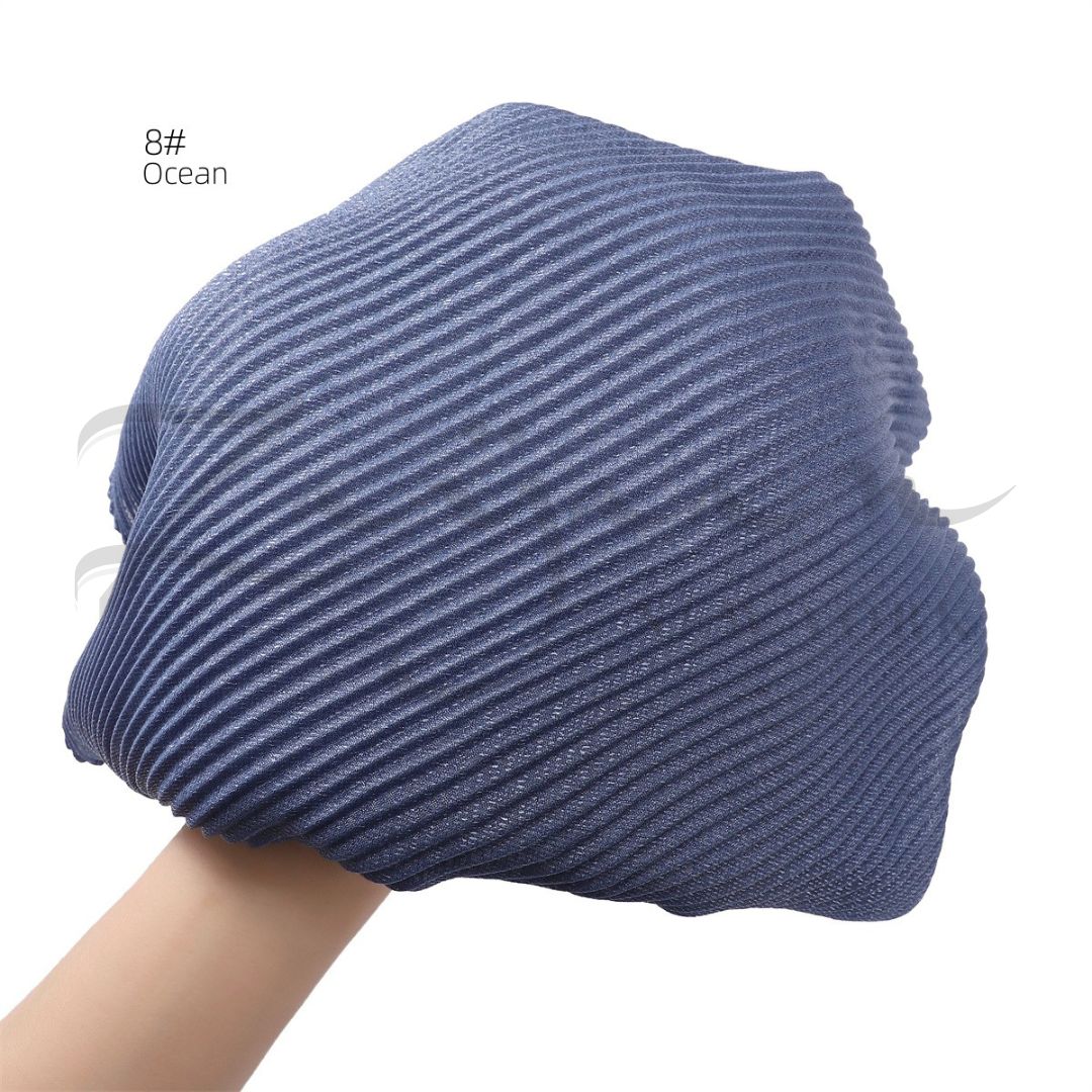 Soft Silver Shiny Wrinkled Hijab