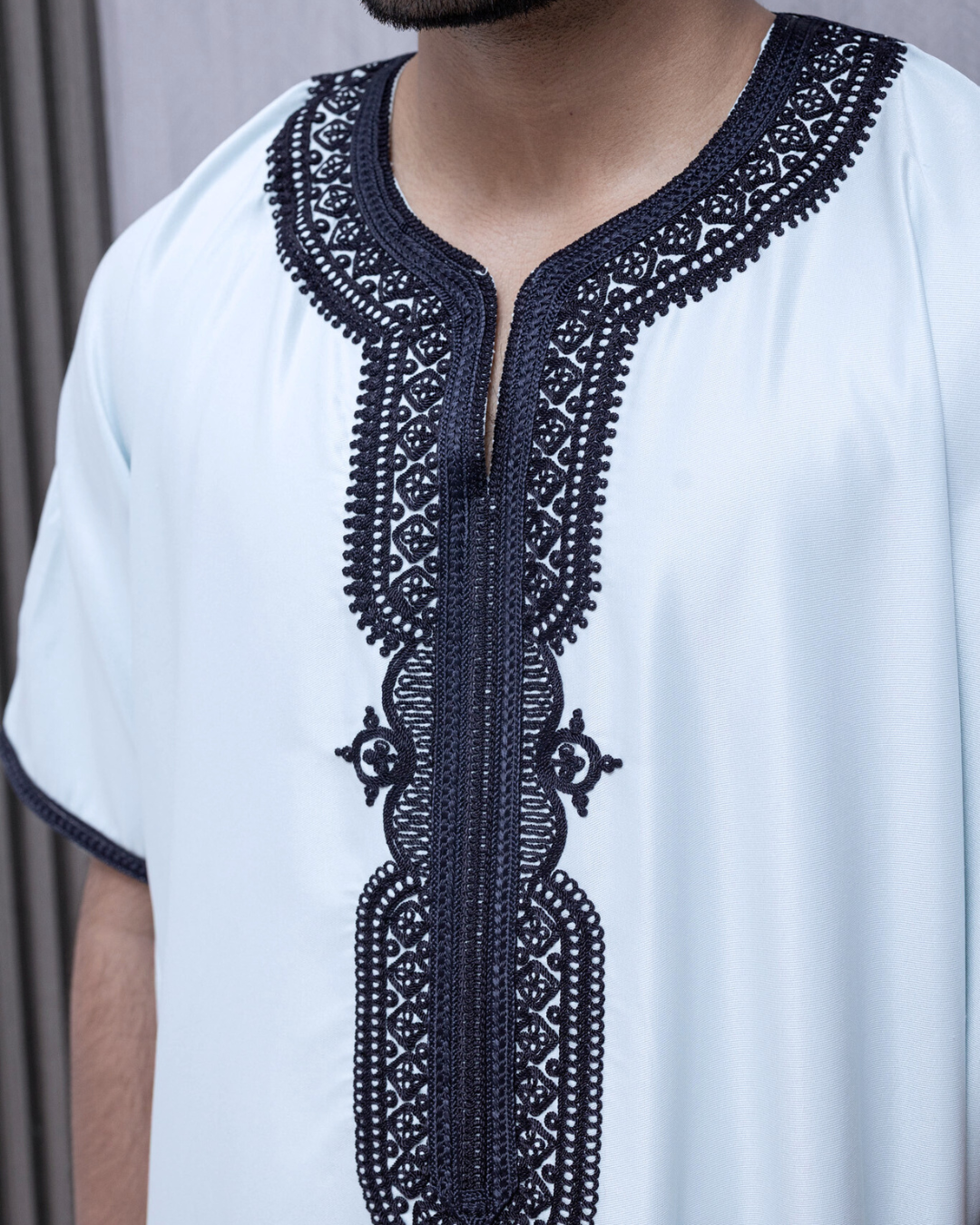 Platinum Moroccan Thobe| SKY BLUE