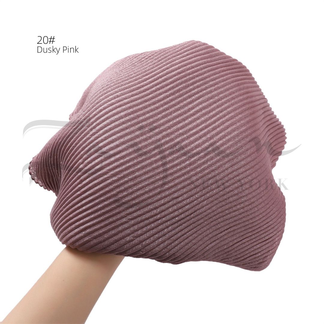 Soft Silver Shiny Wrinkled Hijab