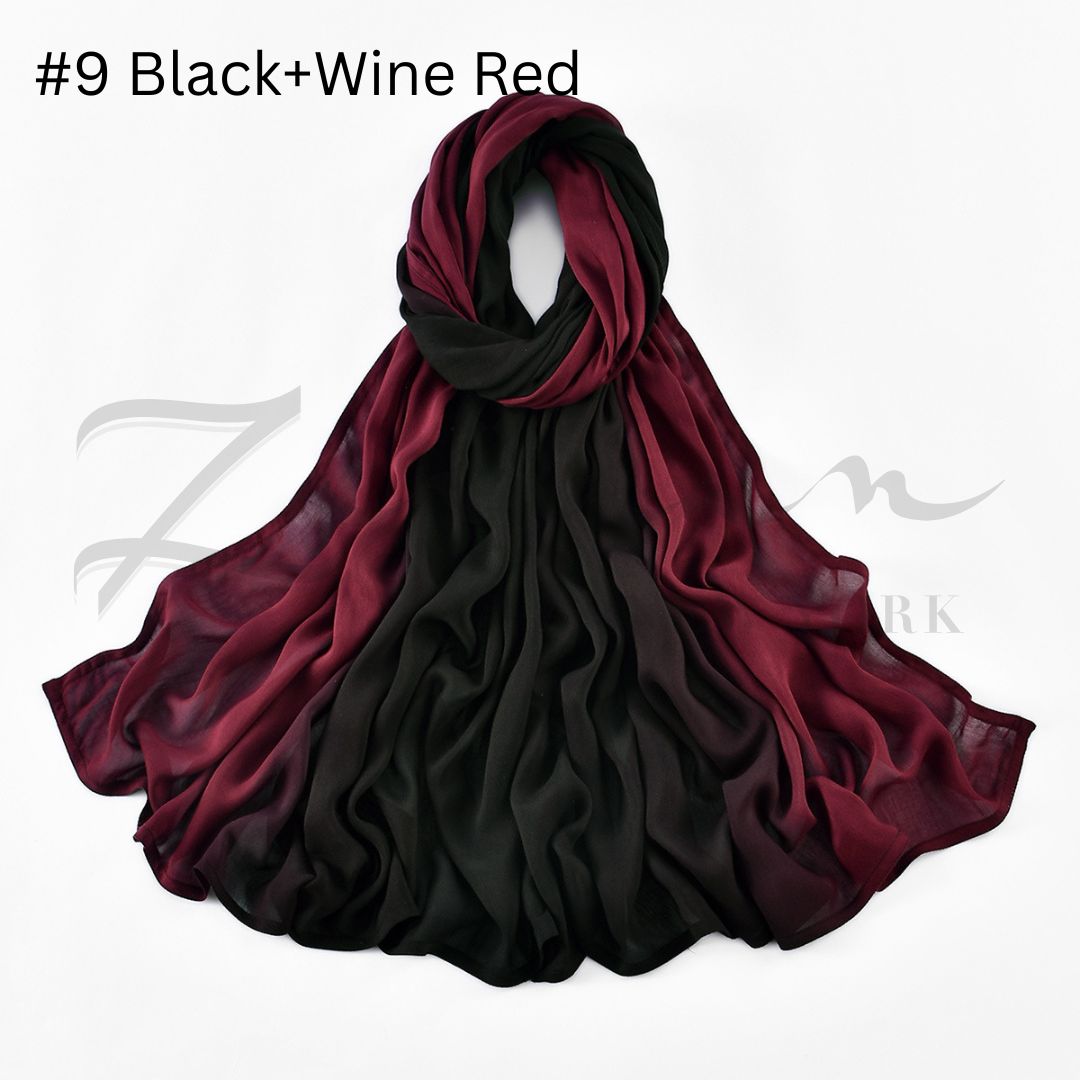 Two Tone Ombre Viscos Modal DBL Stch Hijab