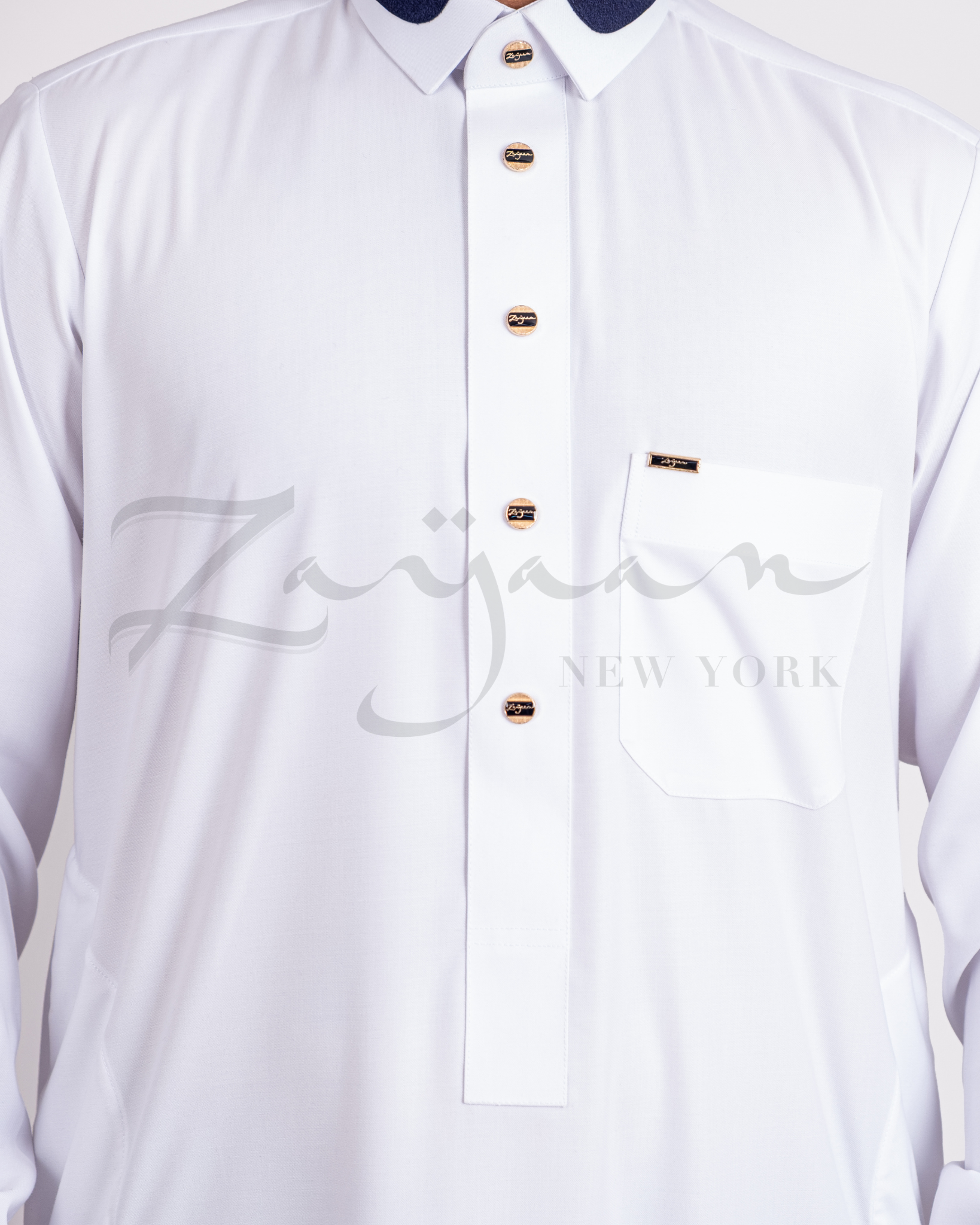Premium Contrast Thobe | WHITE