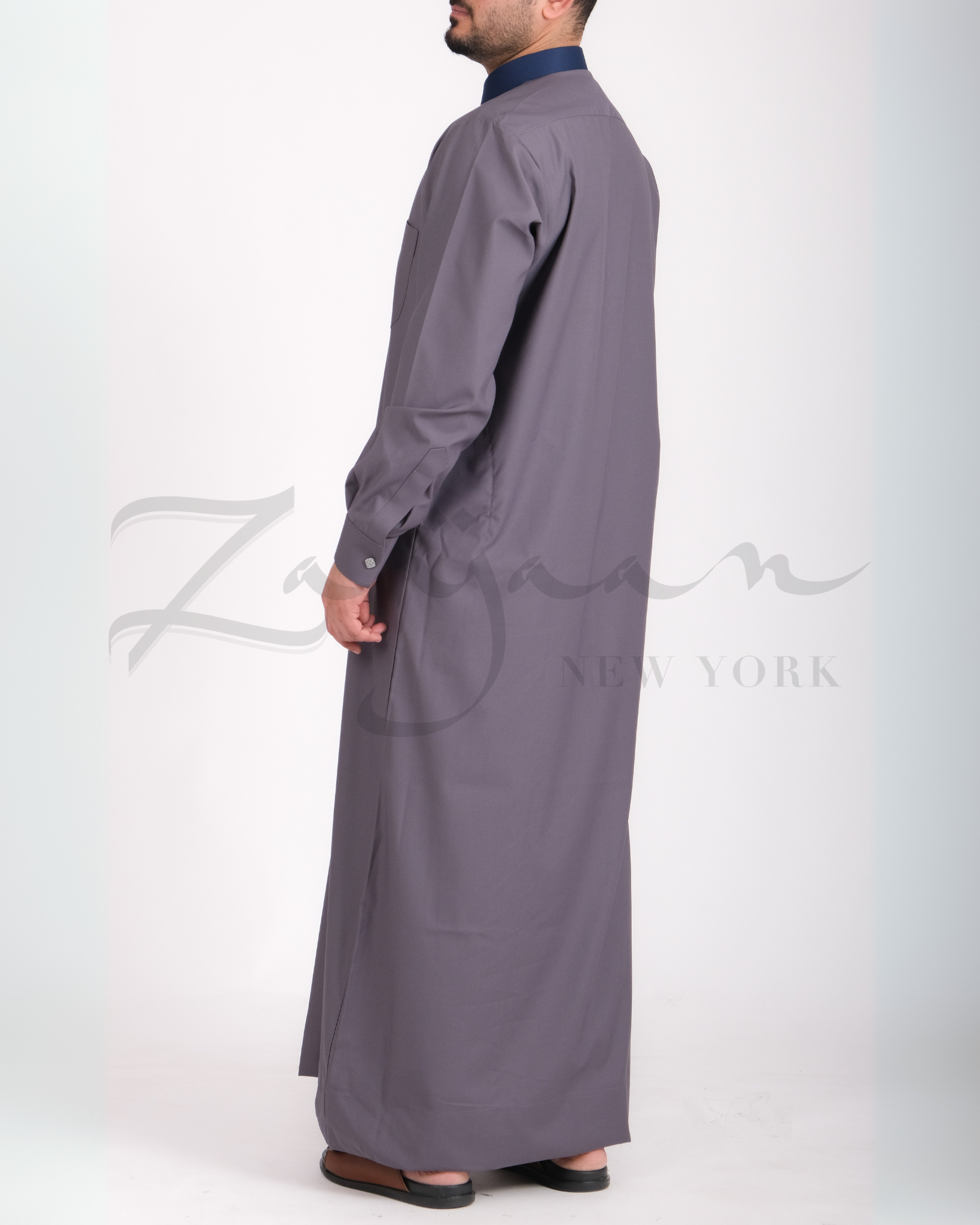 Platinum Embroidered Thobe l Grey