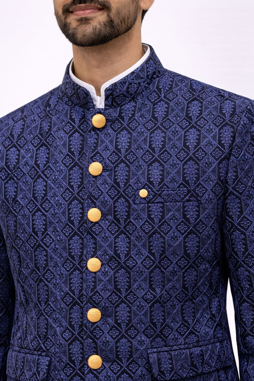 Premium Embroidered Pakistani Prince Coat| Royal Blue I Adult