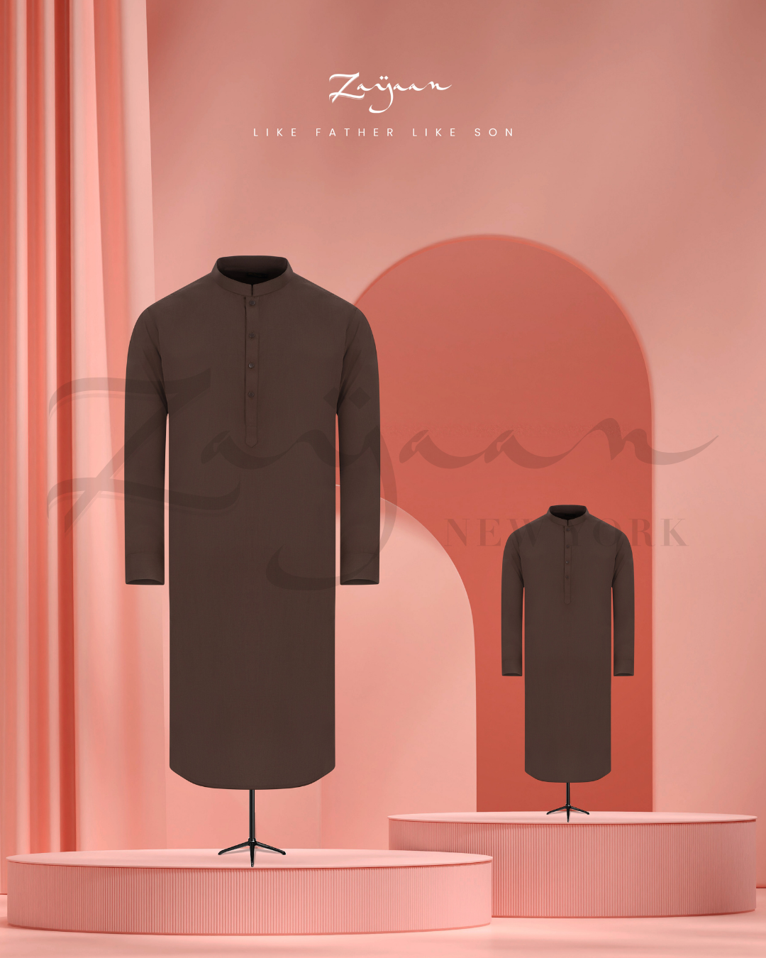 Pakistani Jacquard chocolate brown | Father & Son