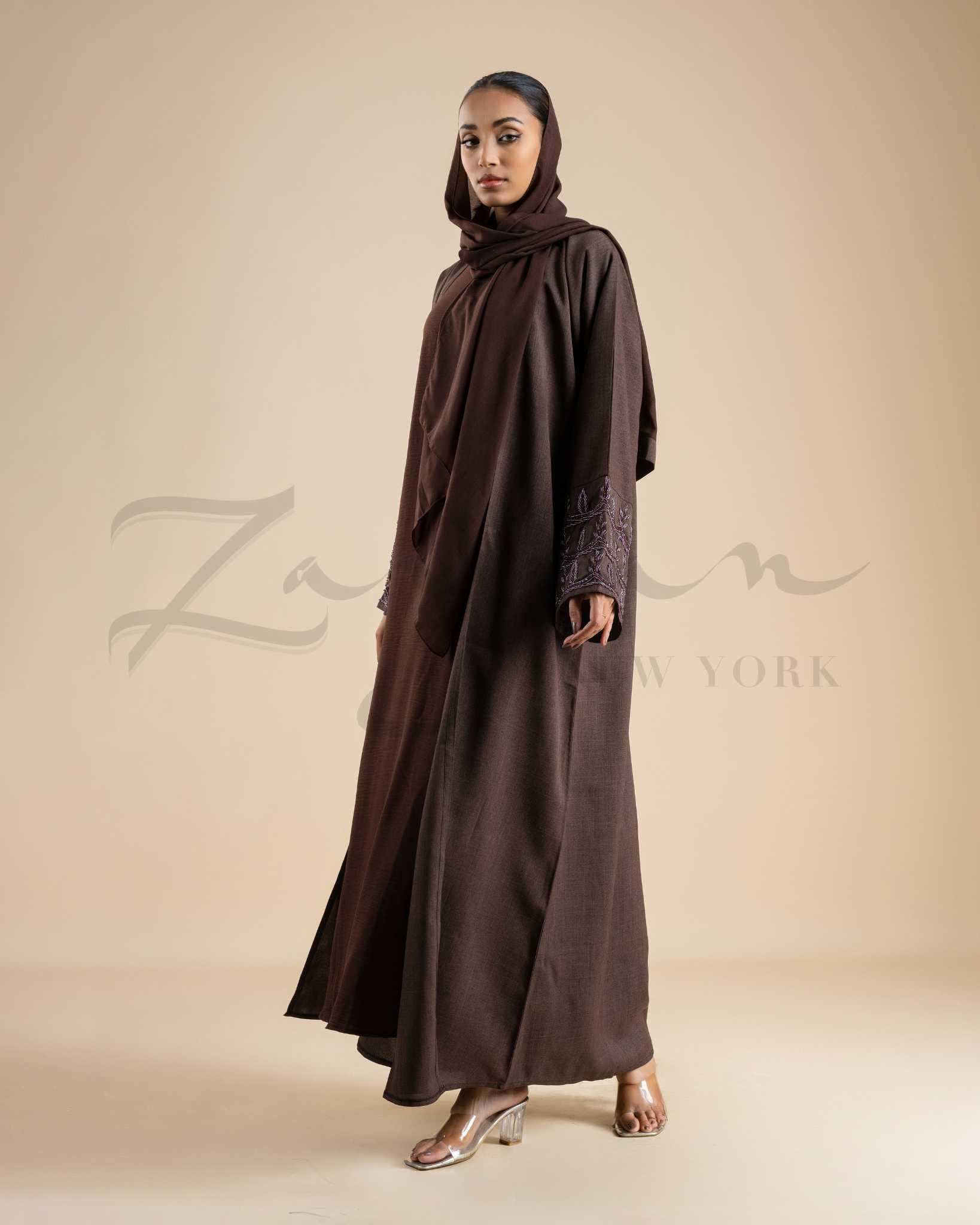 Flowy Cuff Embroidered Abaya