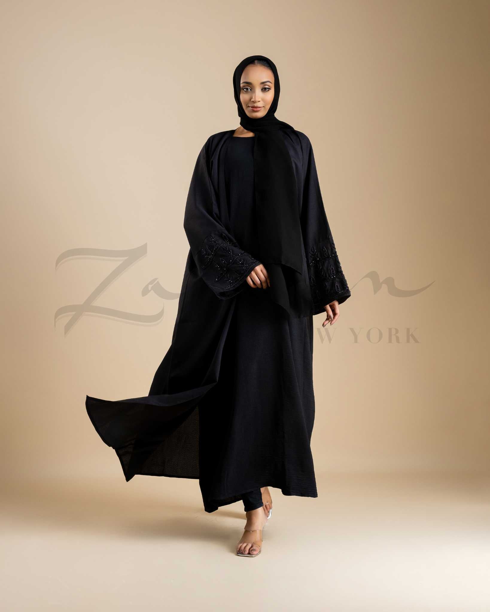 Flowy Cuff Embroidered Abaya