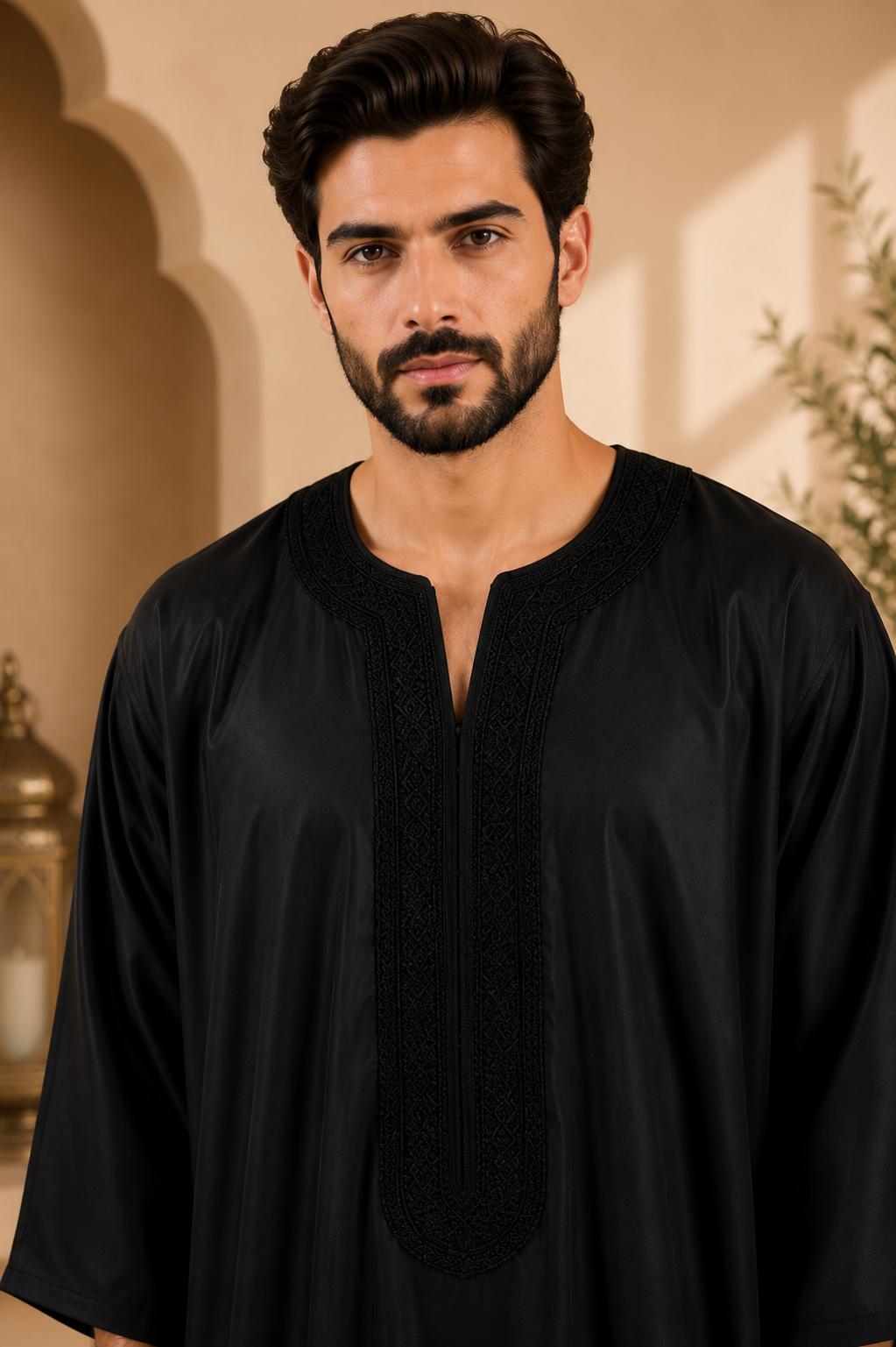 Premium Moroccan Gandoura | Black