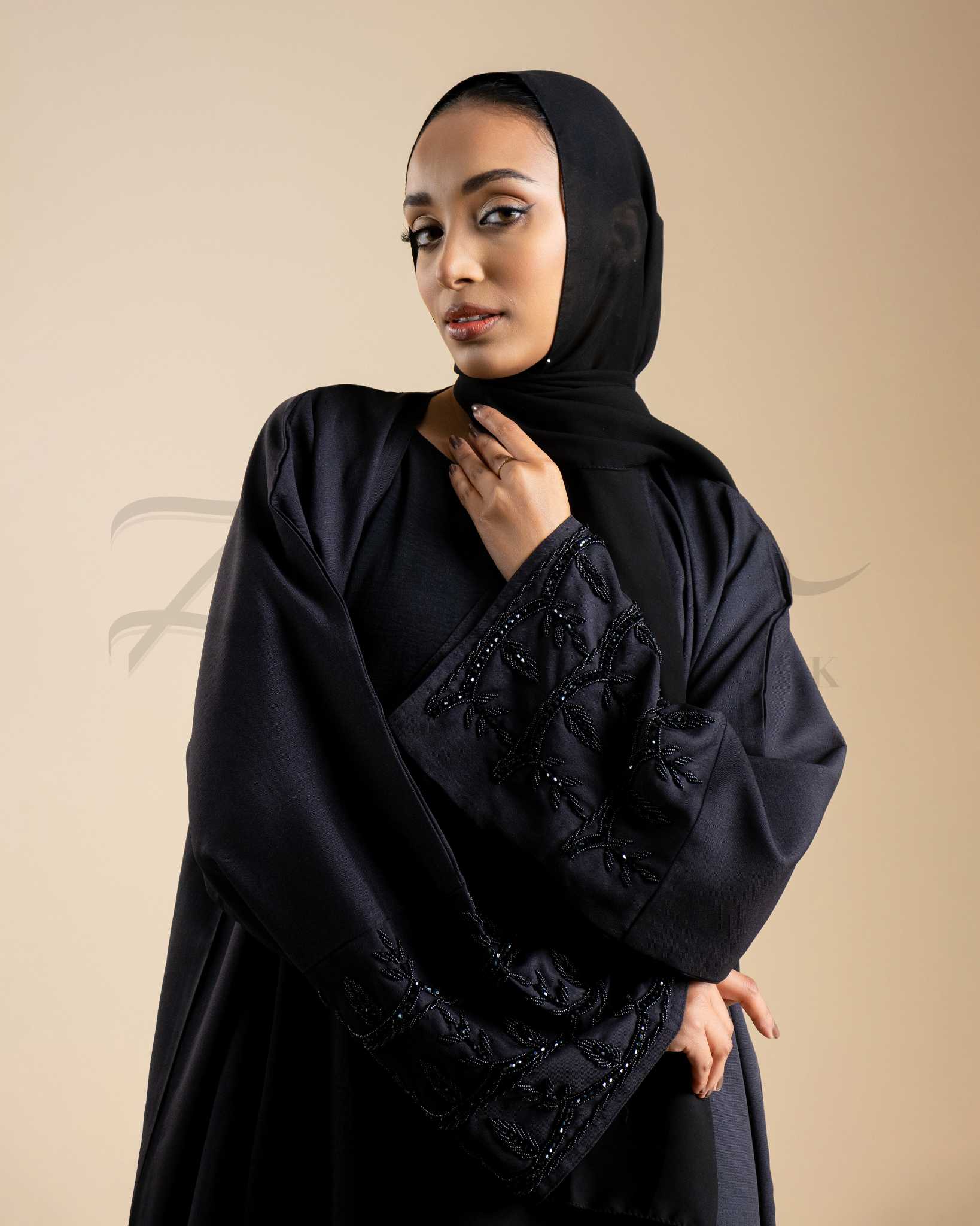 Flowy Cuff Embroidered Abaya