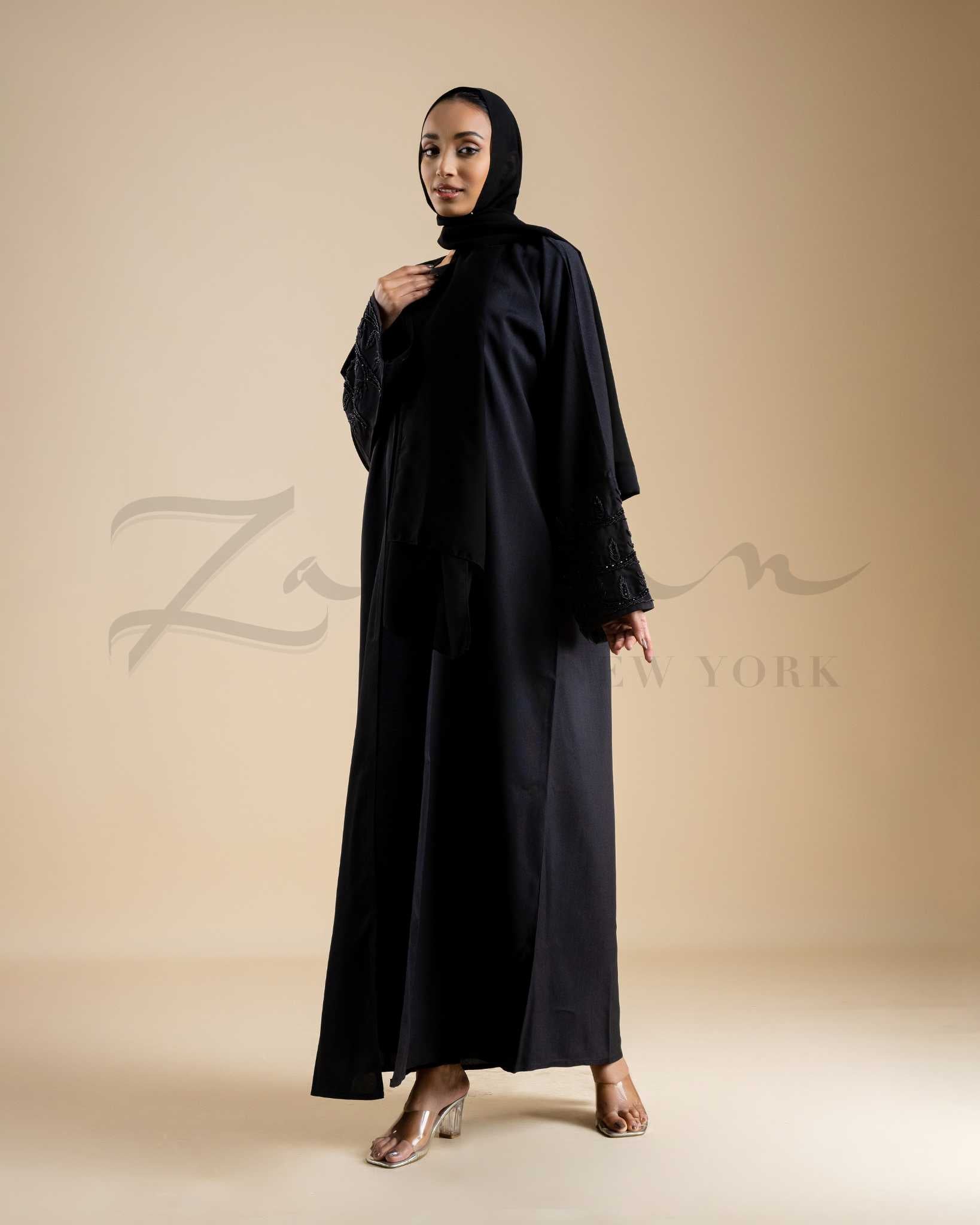 Flowy Cuff Embroidered Abaya
