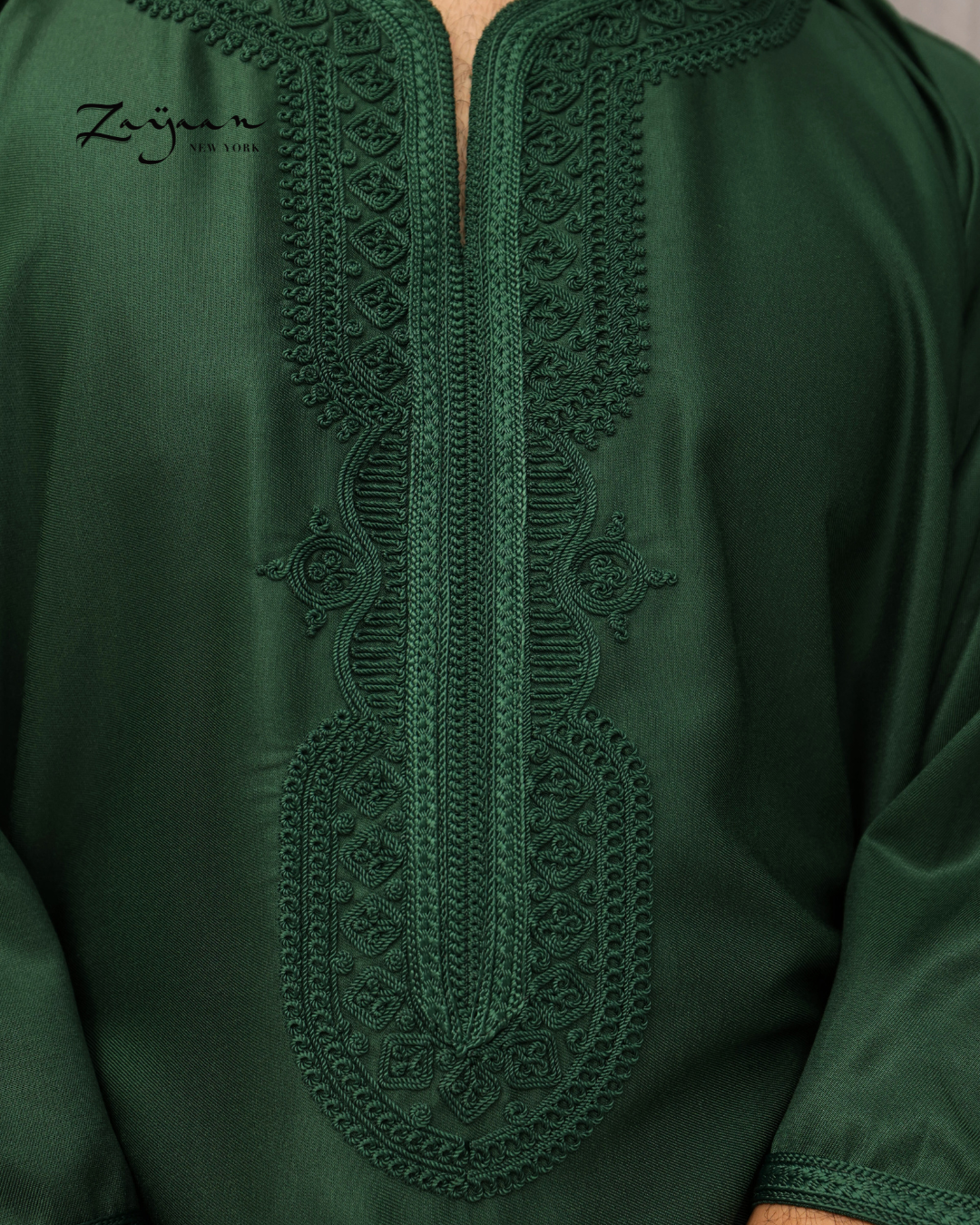 Platinum Moroccan Thobe| Green