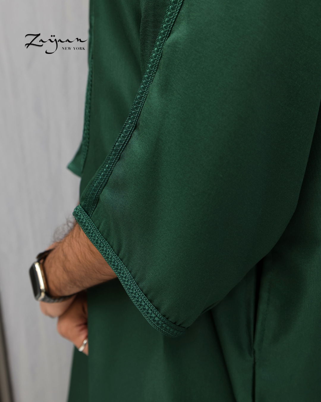 Platinum Moroccan Thobe| Green