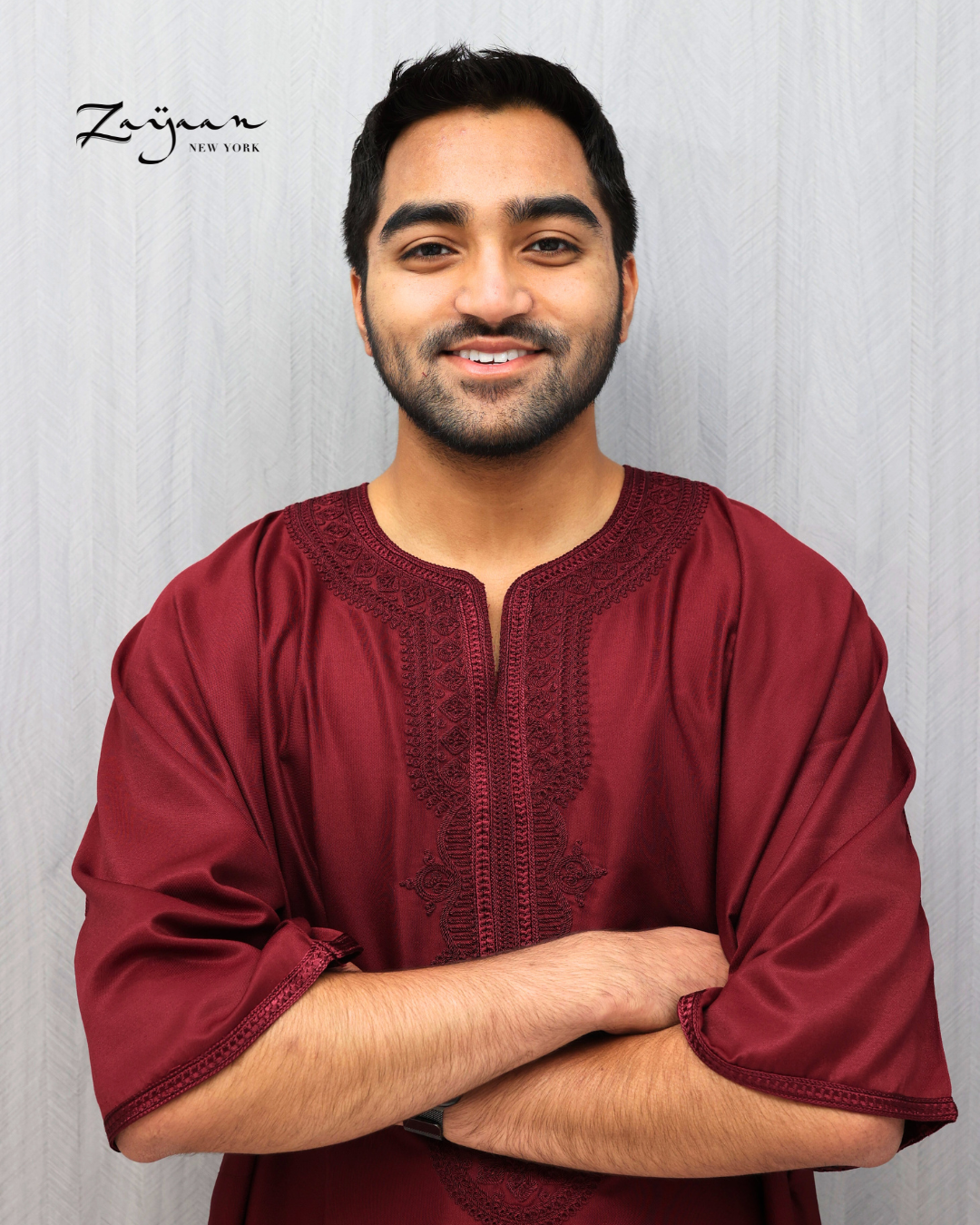 Platinum Moroccan Thobe| Maroon