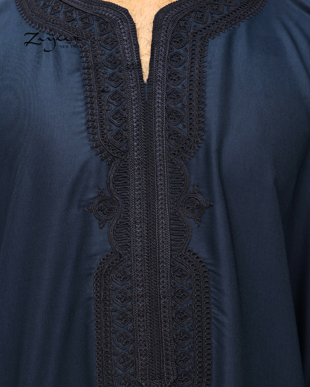 Platinum Moroccan Thobe| Navy Blue II