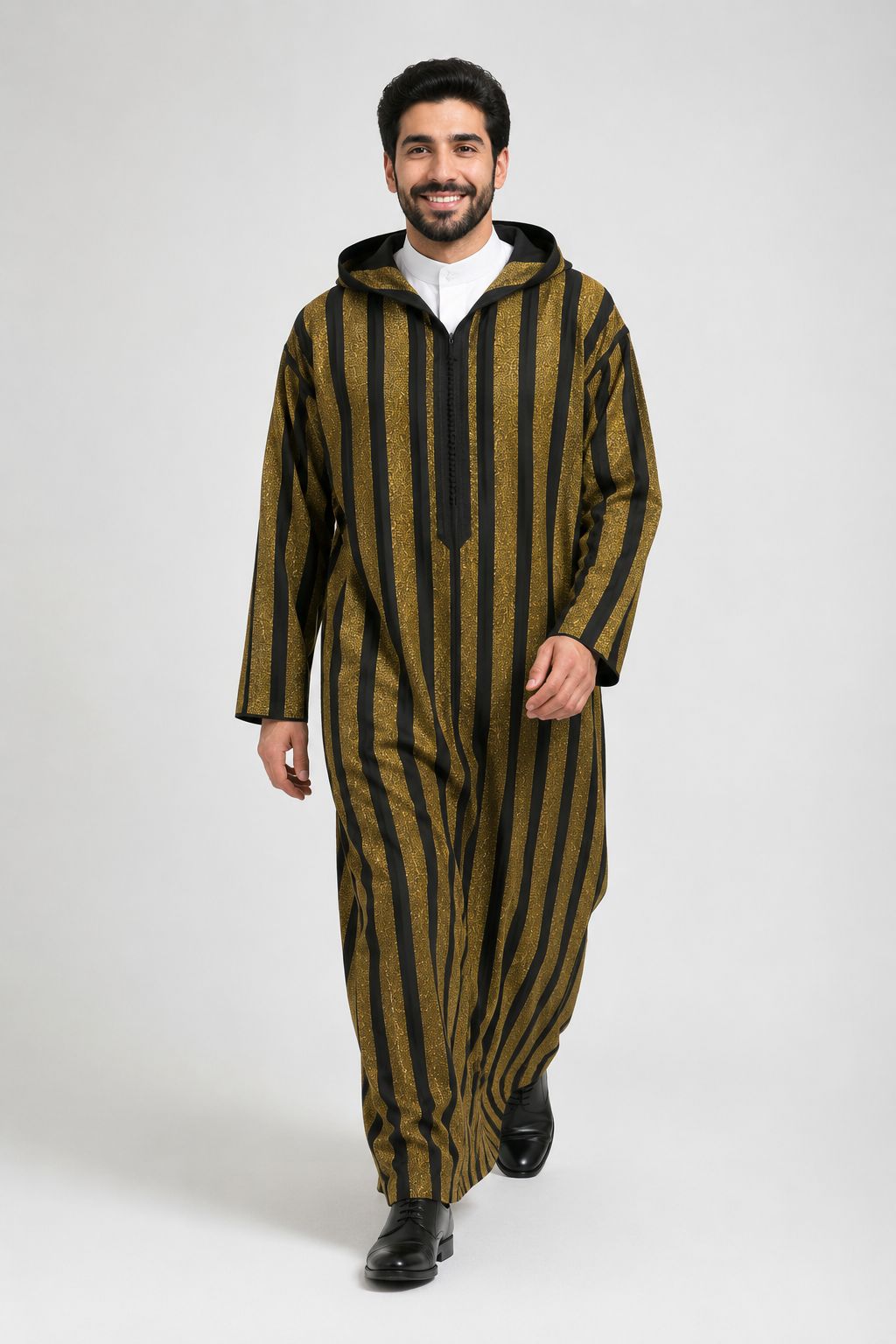 Authentic Moroccan  Djellaba Band | Gold/Black Strip