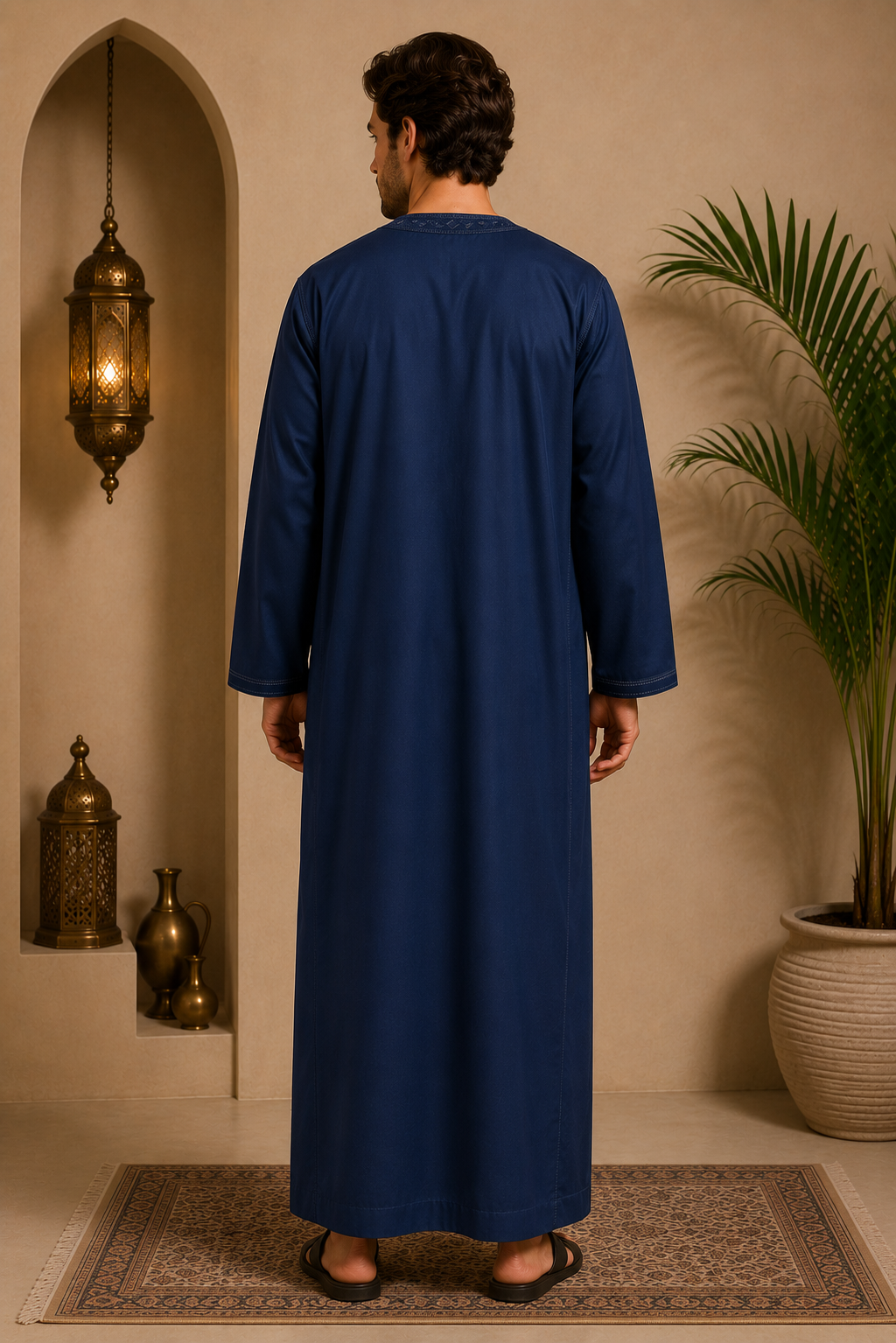 Premium Moroccan Men Caftan | Navy | Adult
