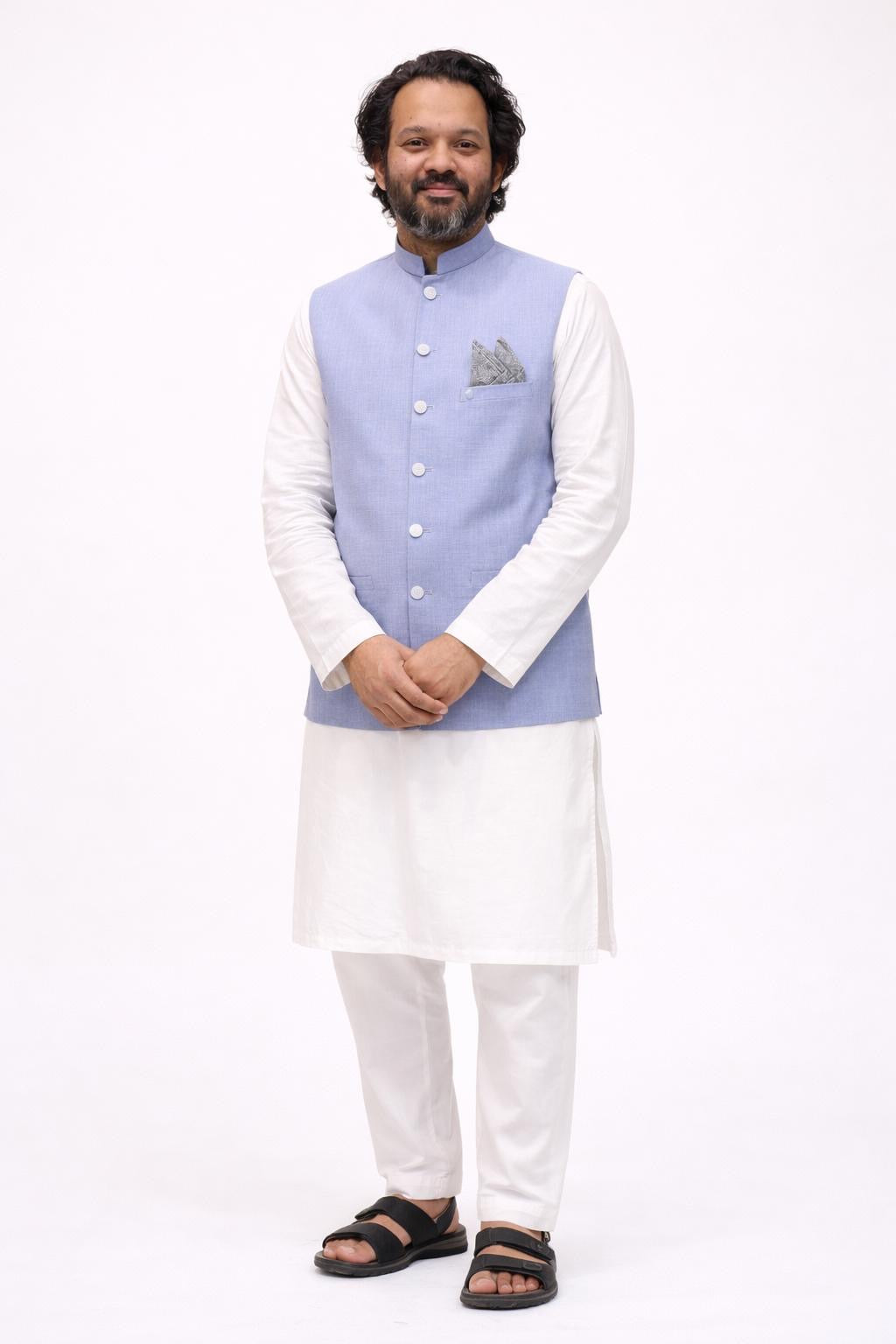 Premium Solid Vest | Lite Blue| Adult