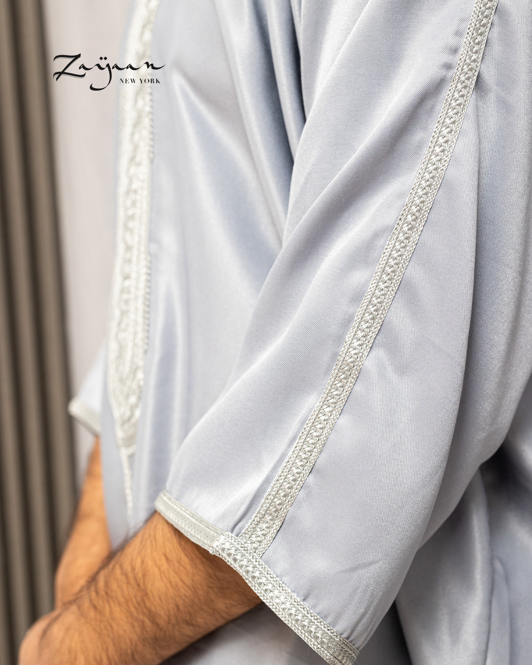 Platinum Moroccan Thobe| LIGHT GRAY