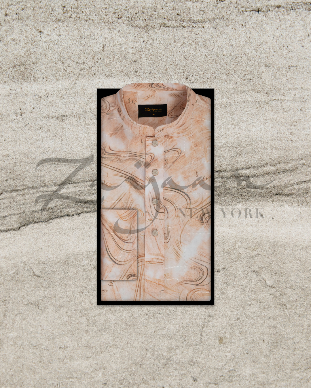 Premium Jacquard Panjabi | Light Peach  | Son