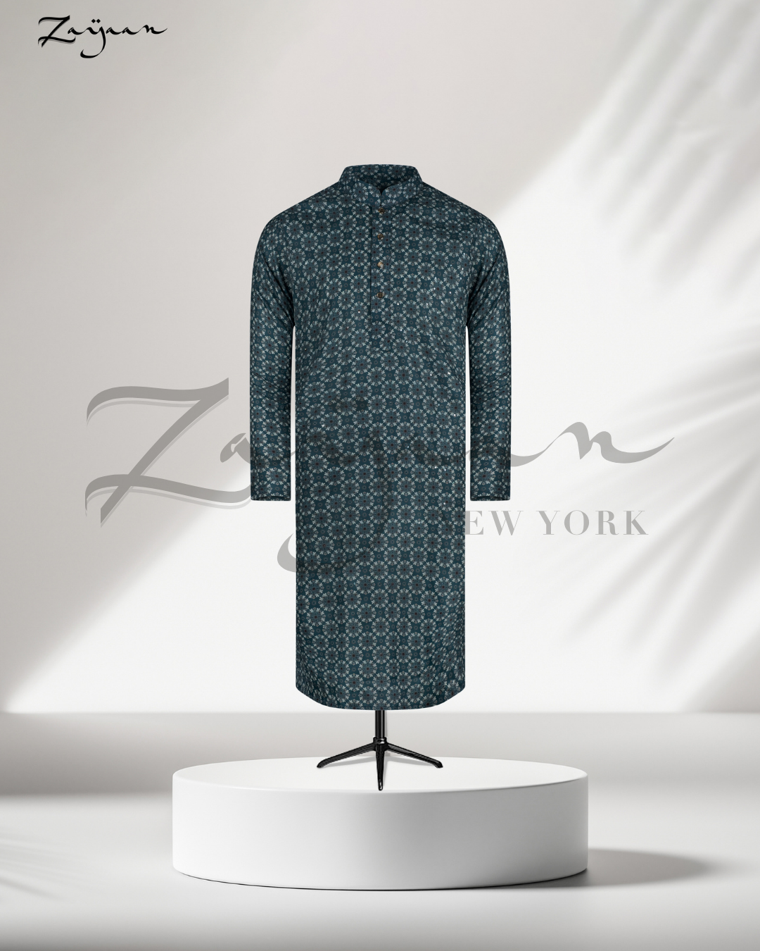 Premium Print Panjabi | Dark Green