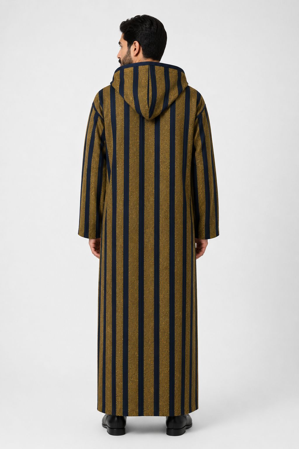 Authentic Moroccan  Djellaba Band | Gold/Navy Strip
