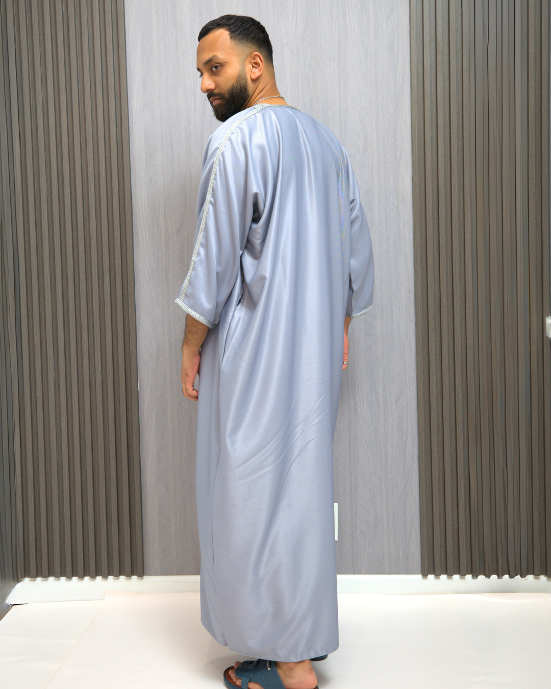 Platinum Moroccan Thobe| LIGHT GRAY