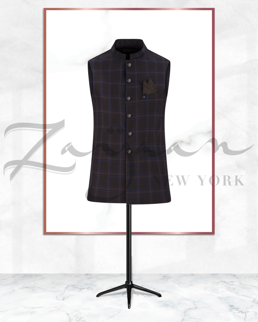 Premium Embroidery Vest | chocolate brown