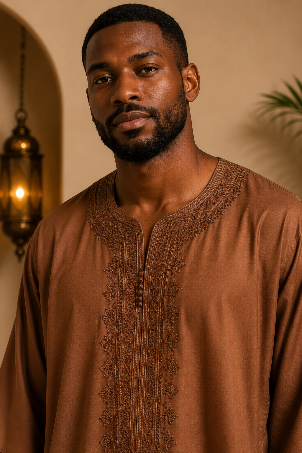 Authentic Moroccan Gandoura| Dark Brown | Adult