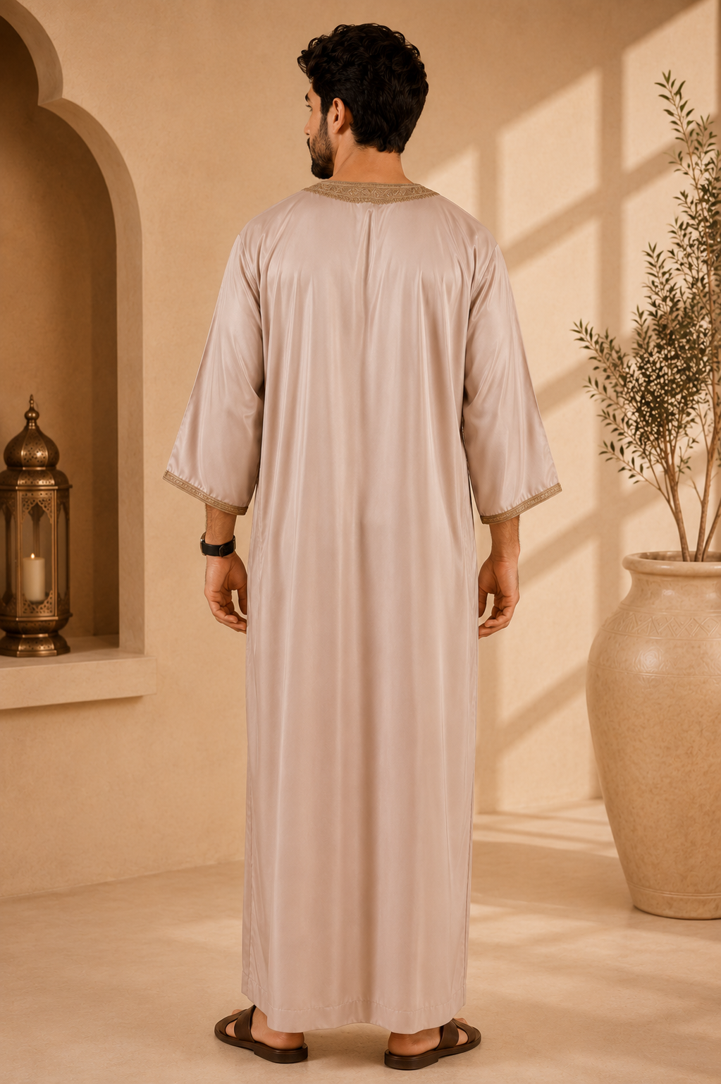Premium Moroccan Gandoura | Champagne