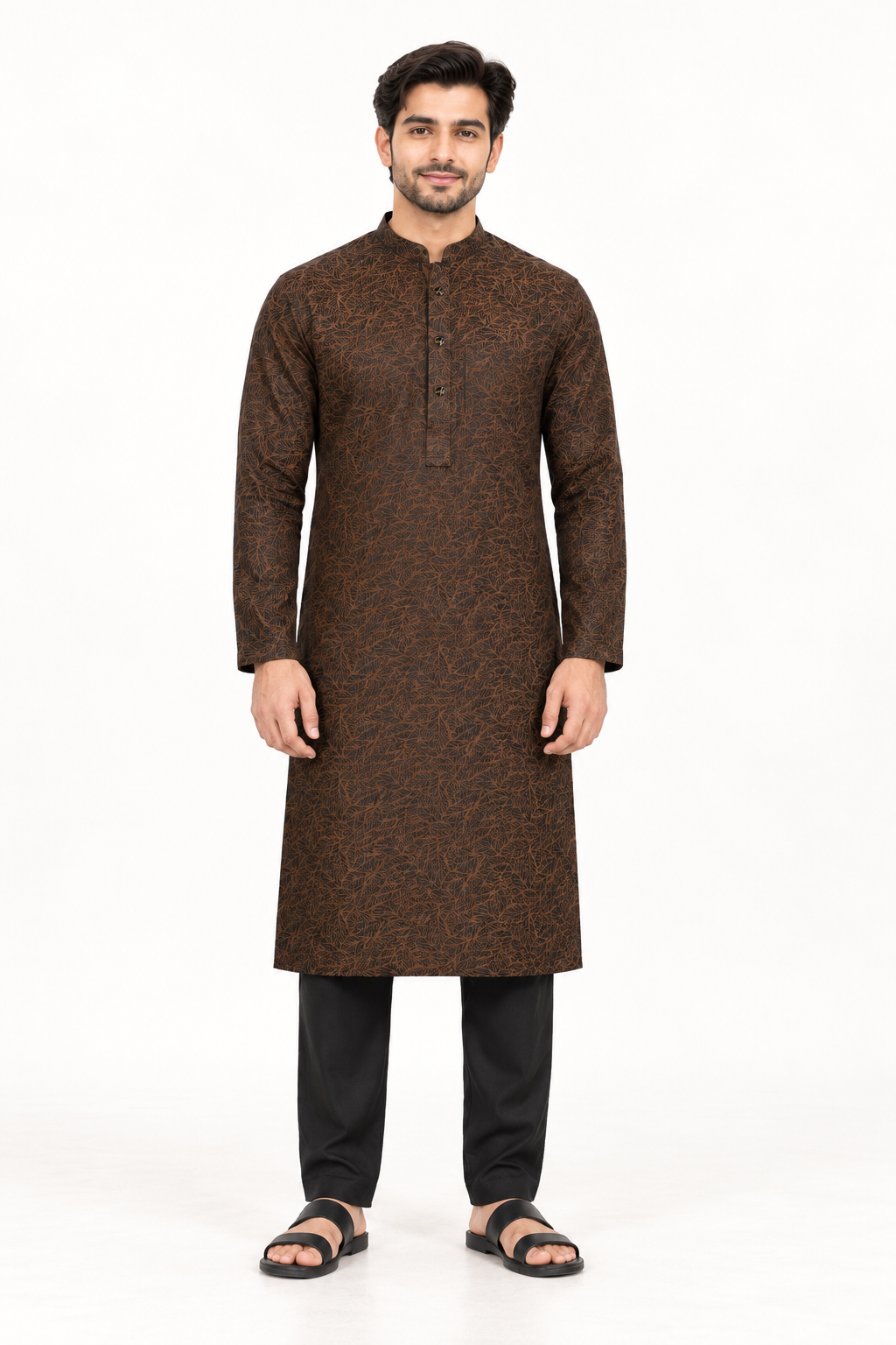 Premium Jacquard Panjabi | Brown