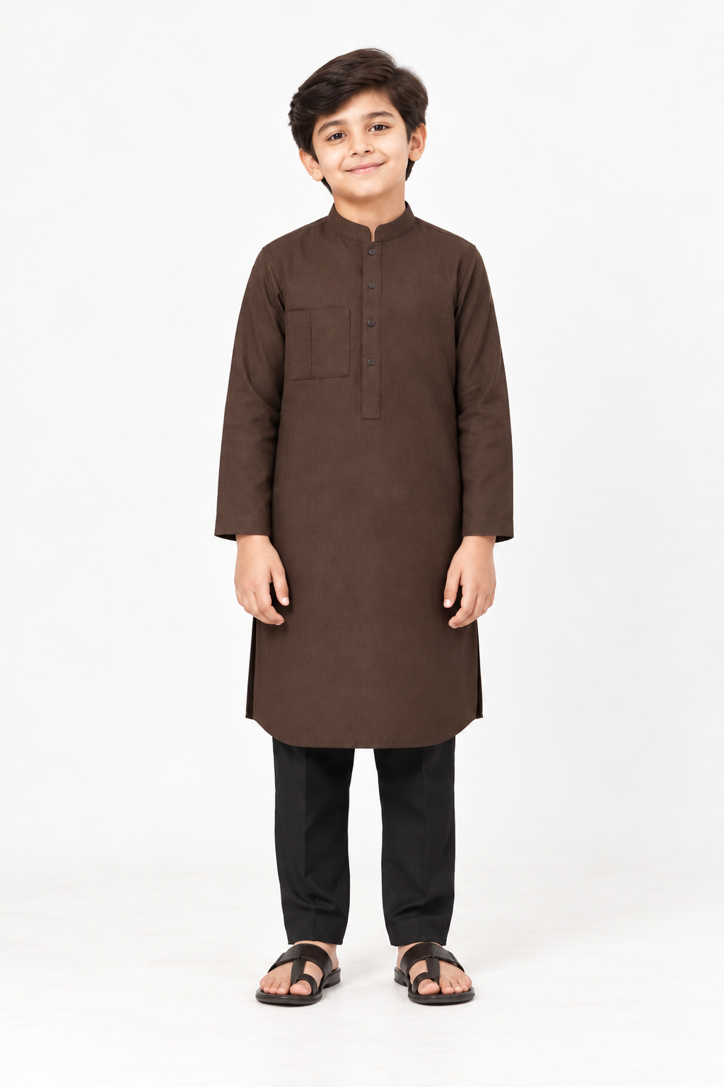 Pakistani Jacquard chocolate brown | Father & Son