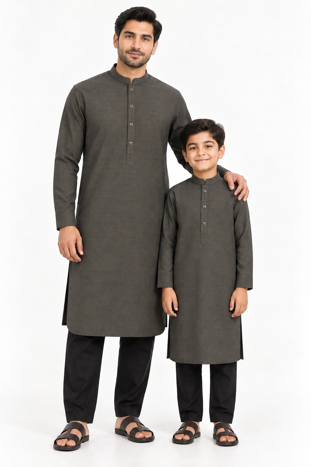 Pakistani Jacquard dark grayish-green | Father