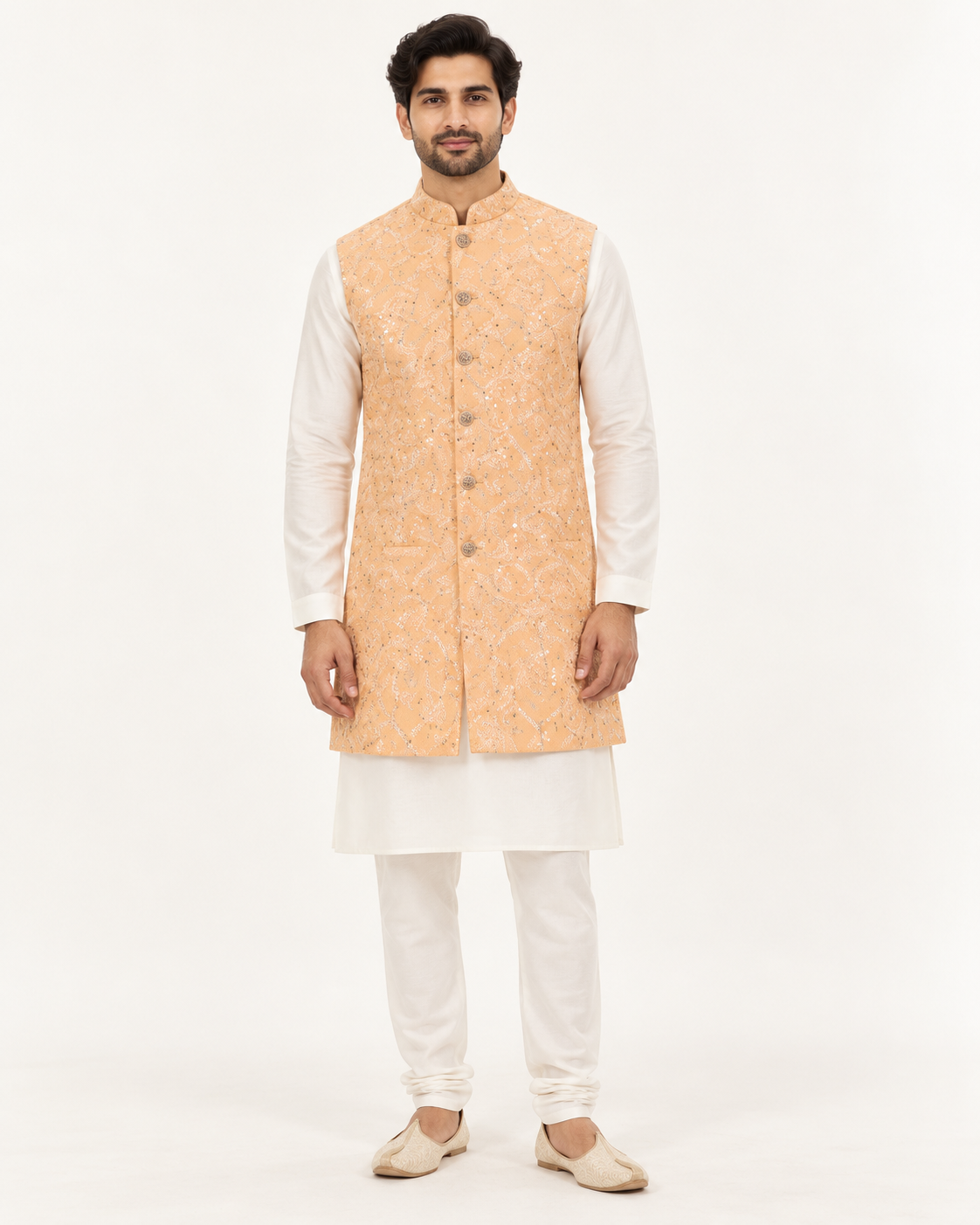 Premium Embroidery Vest | Peach | Adult
