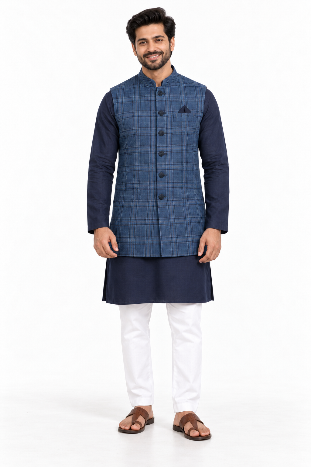 Premium Embroidery Vest | blue | Father & Son