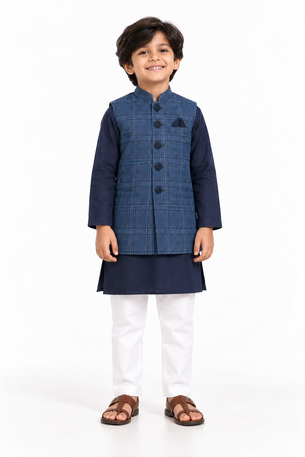 Premium Embroidery Vest | blue | Father & Son