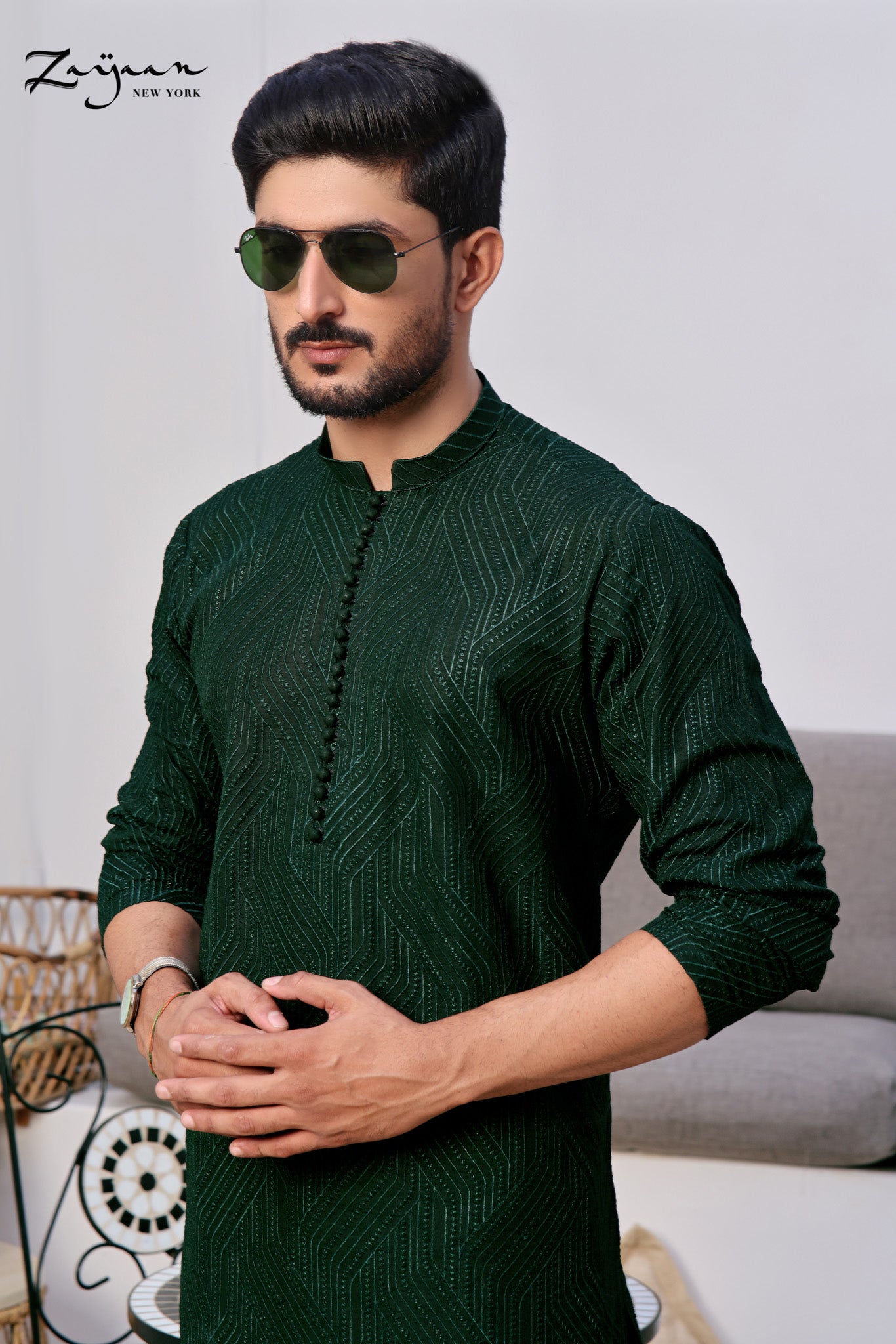 Platinum Panjabi | Dark Green