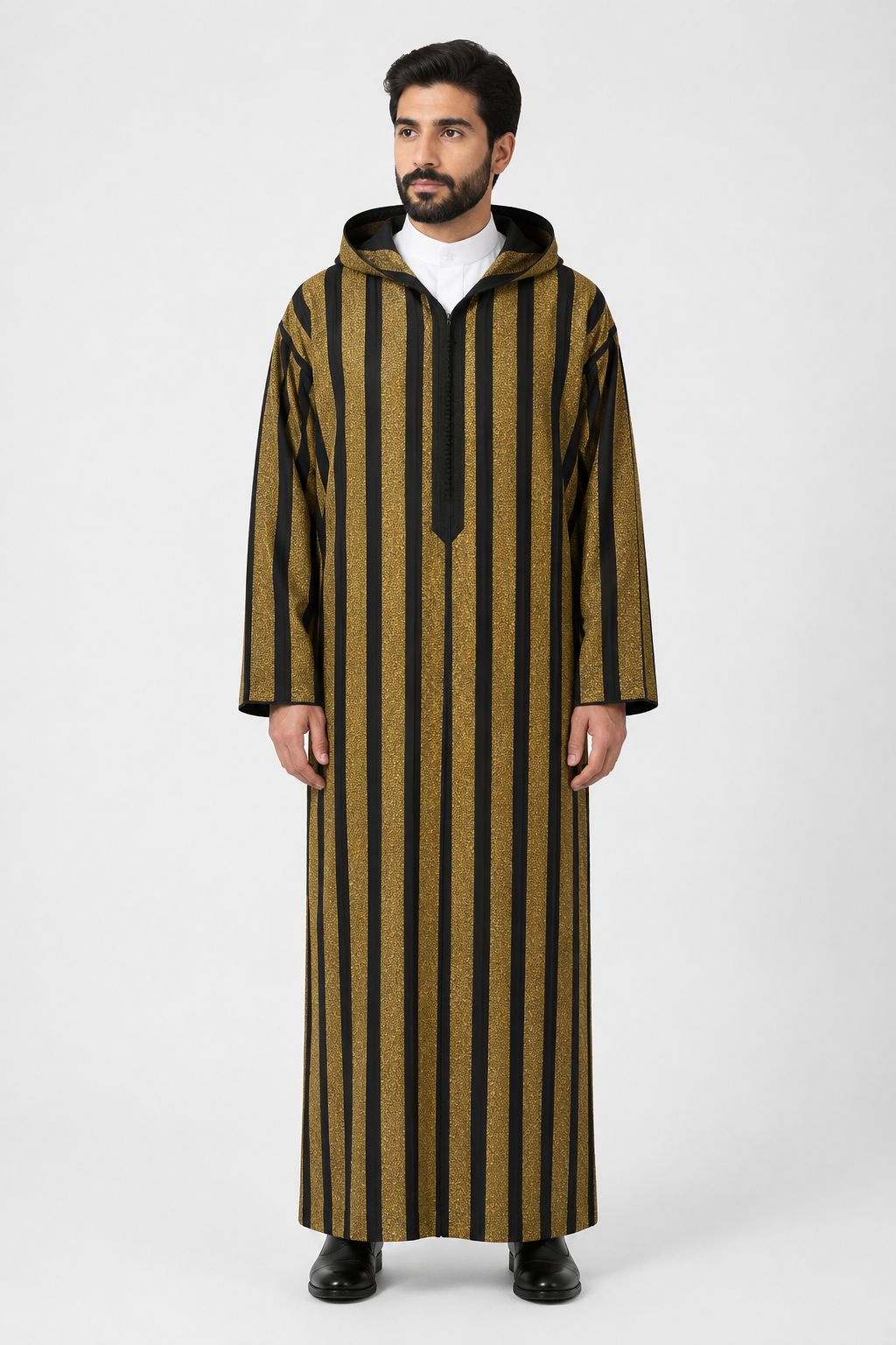 Authentic Moroccan  Djellaba Band | Gold/Black Strip