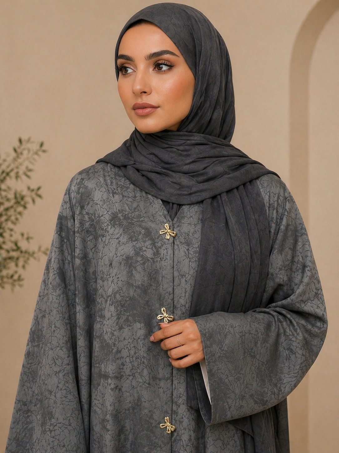 Zareen Marble Abaya