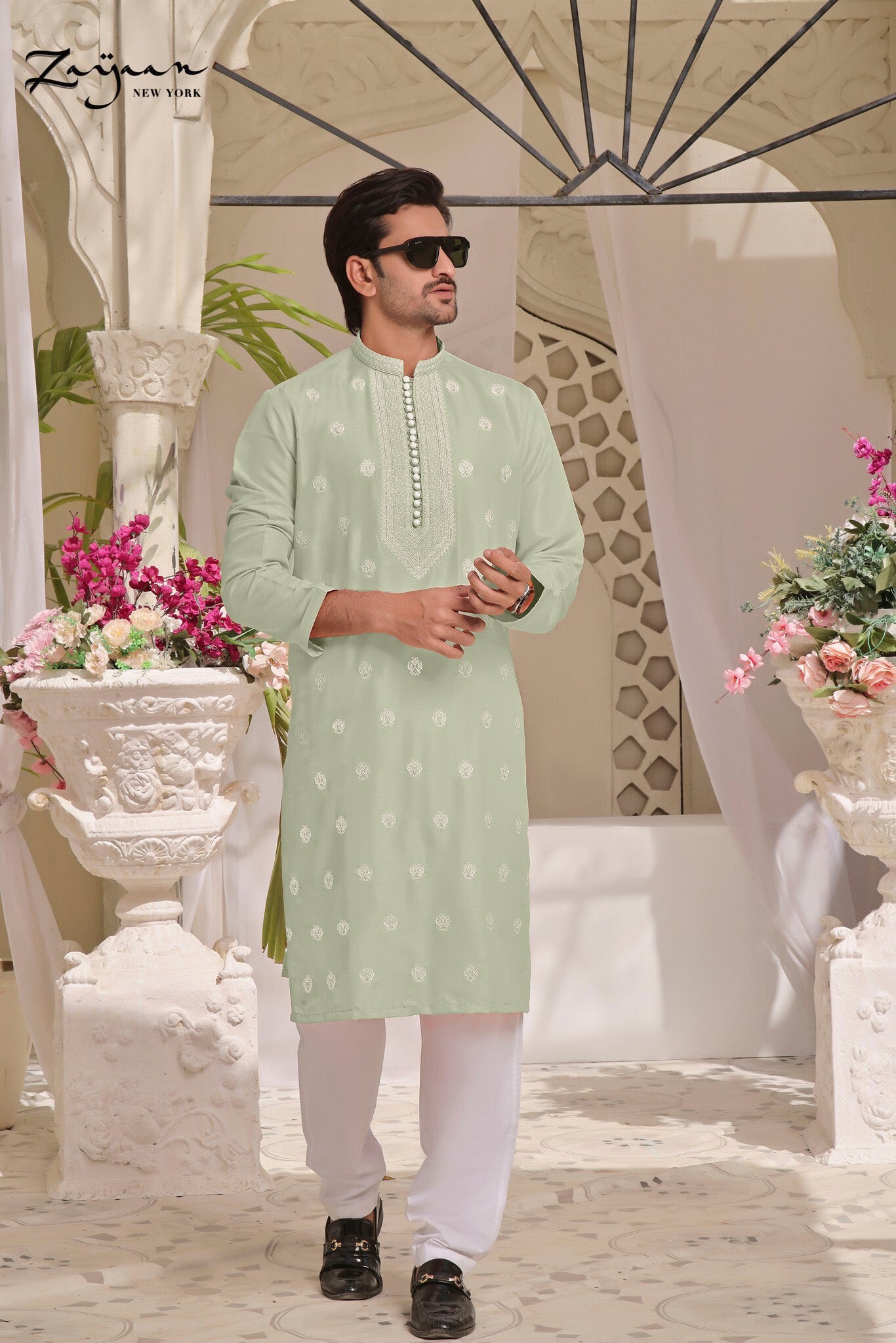 Platinum Panjabi | Pale Green