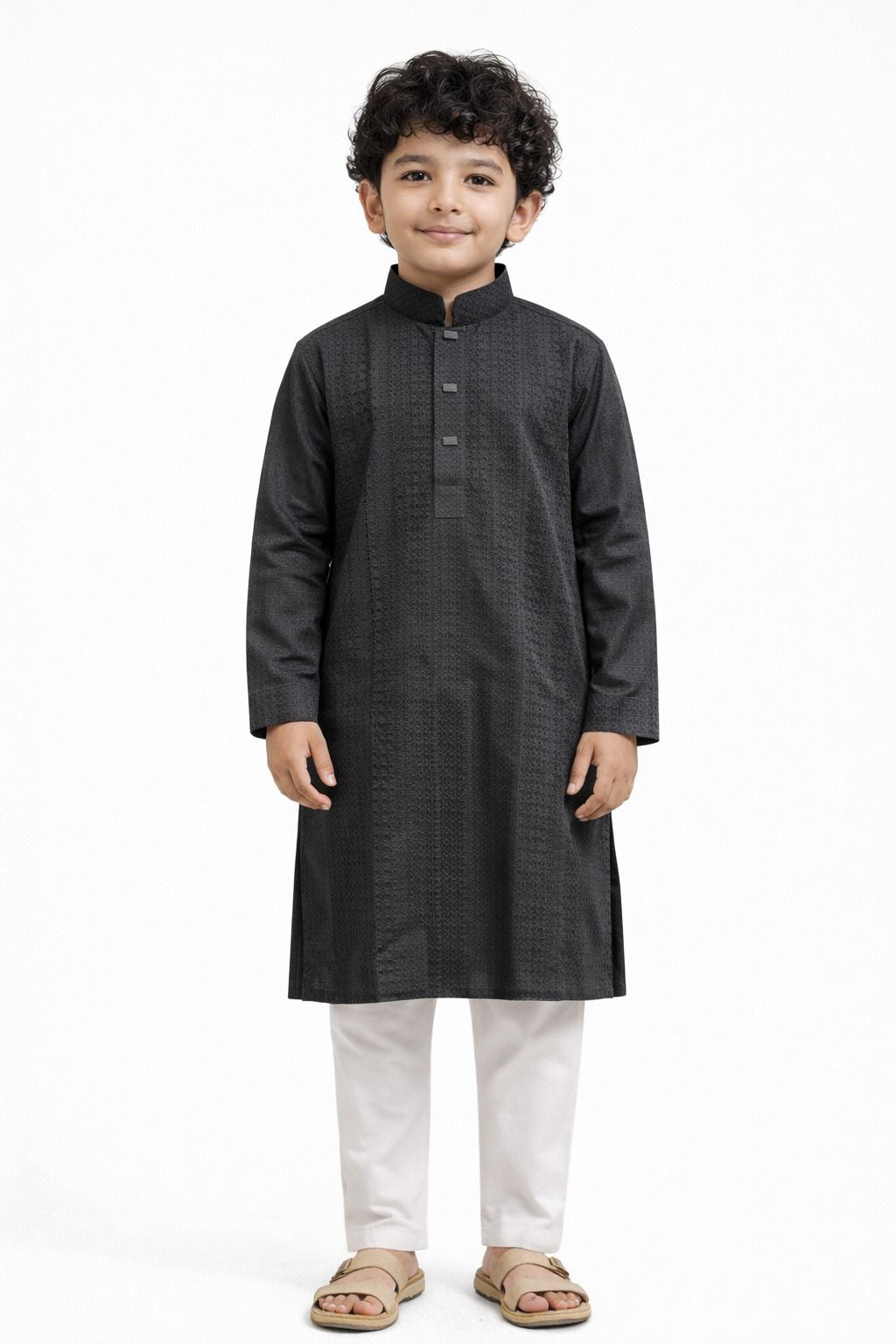 Junior- Black Regal Chikankari
