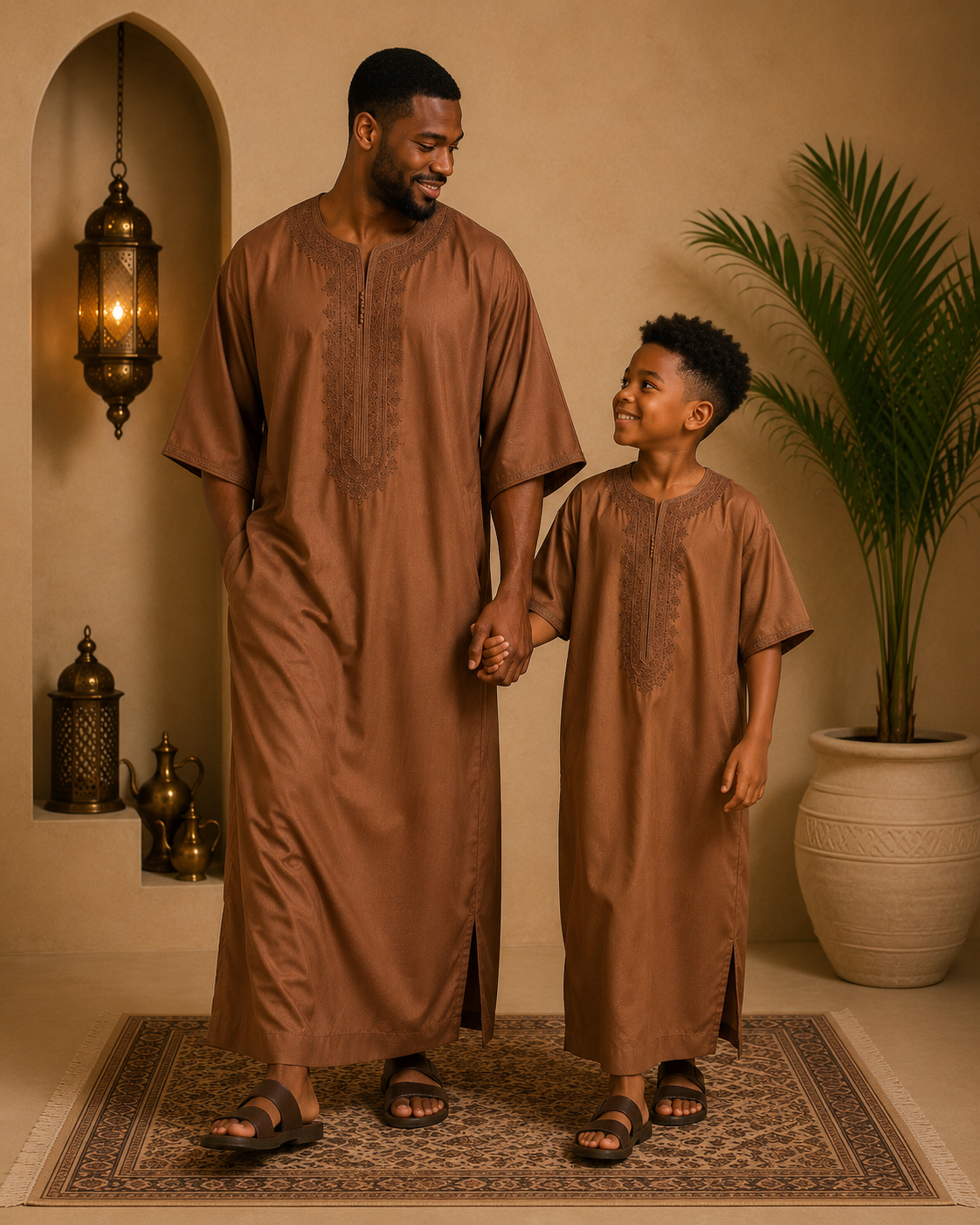 Authentic Moroccan Kids Gandoura| Dark Brown