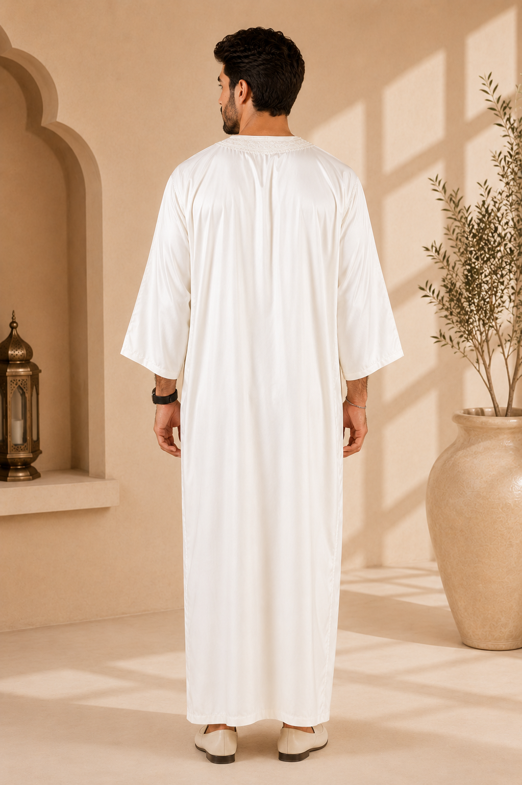 Premium Moroccan Gandoura | White