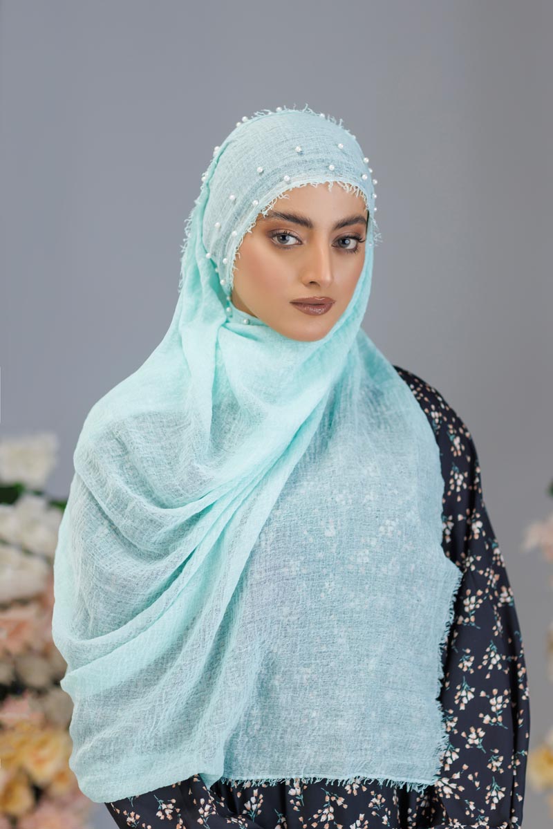 Viscose Pearl Hijab | Baby Blue
