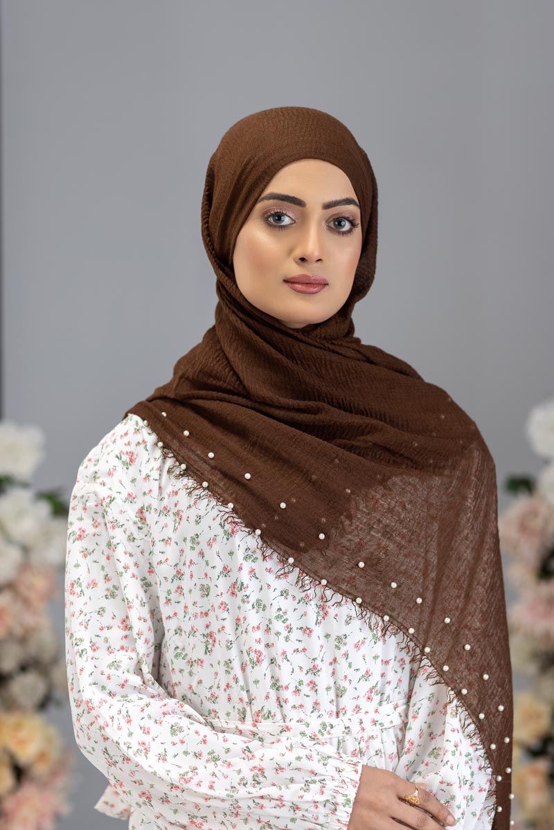 Viscose Pearl Hijab | Chocolate