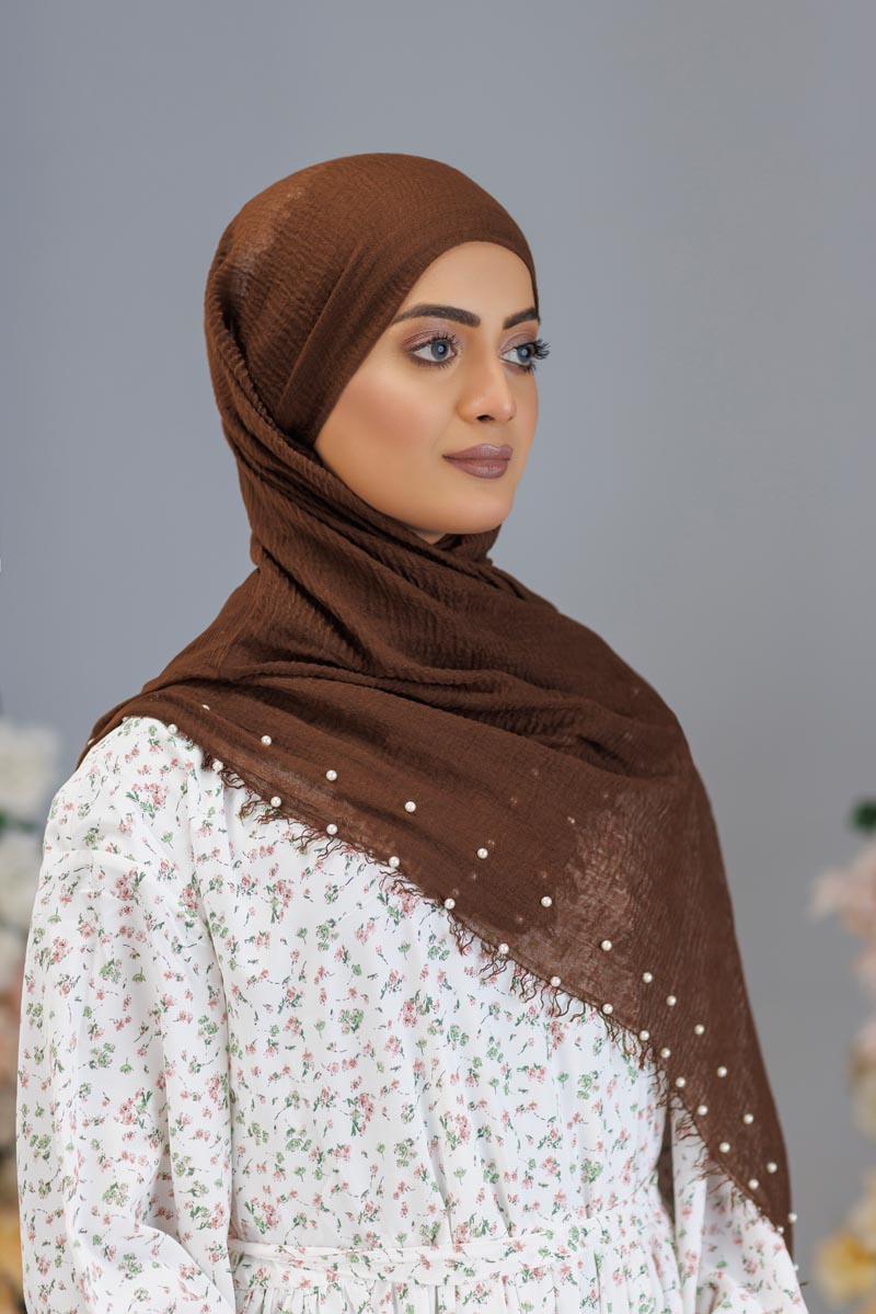 Viscose Pearl Hijab | Chocolate