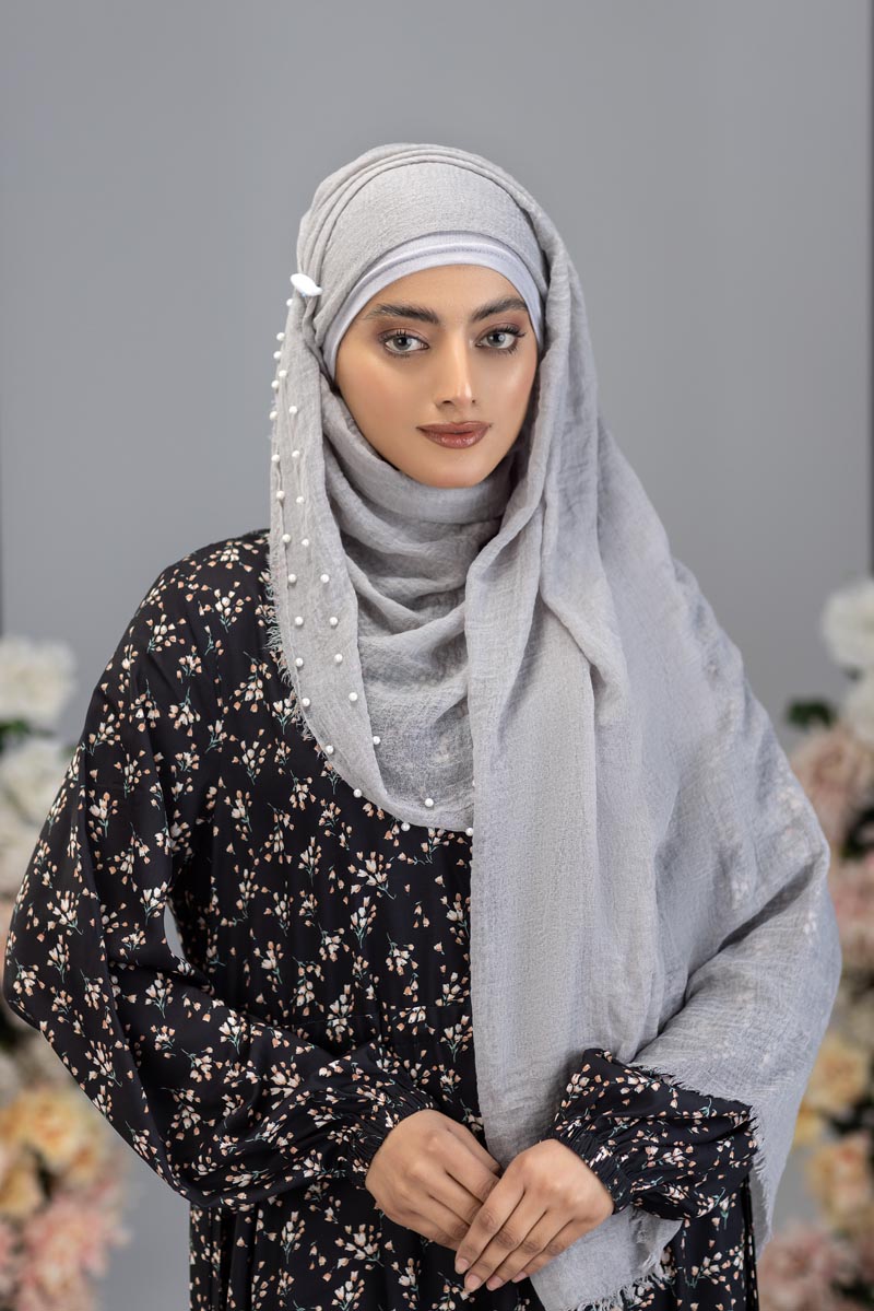 Viscose Pearl Hijab | Gray
