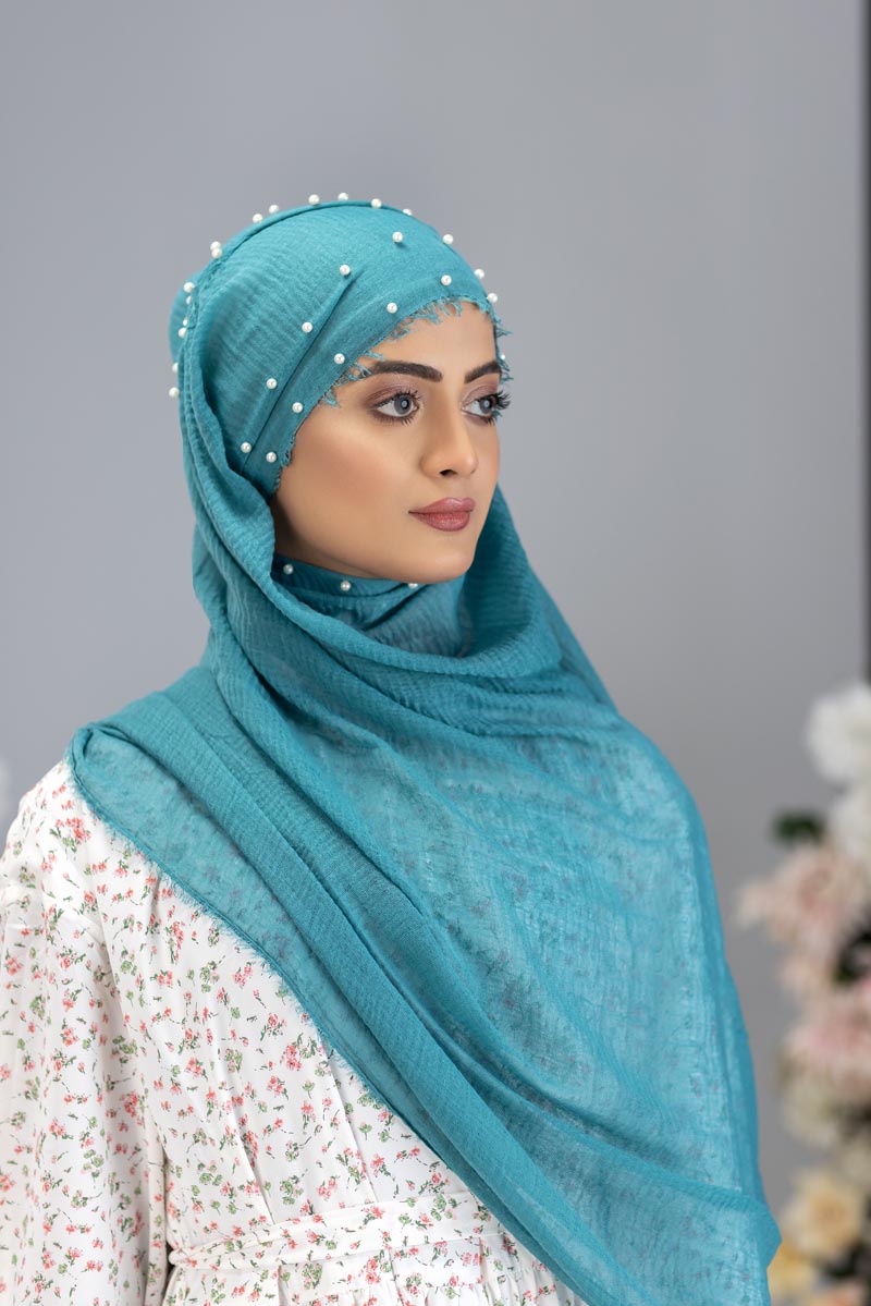 Viscose Pearl Hijab | Sapphire Blue