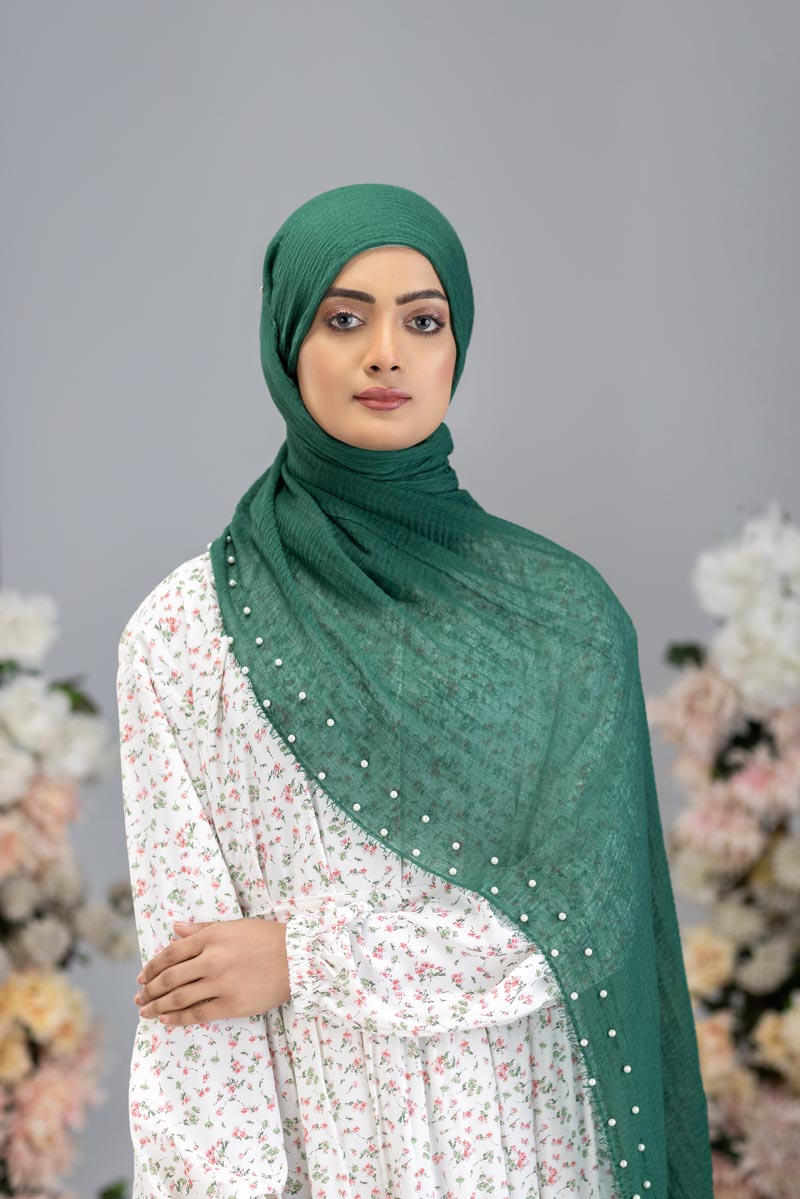 Viscose Pearl Hijab | Forest Green