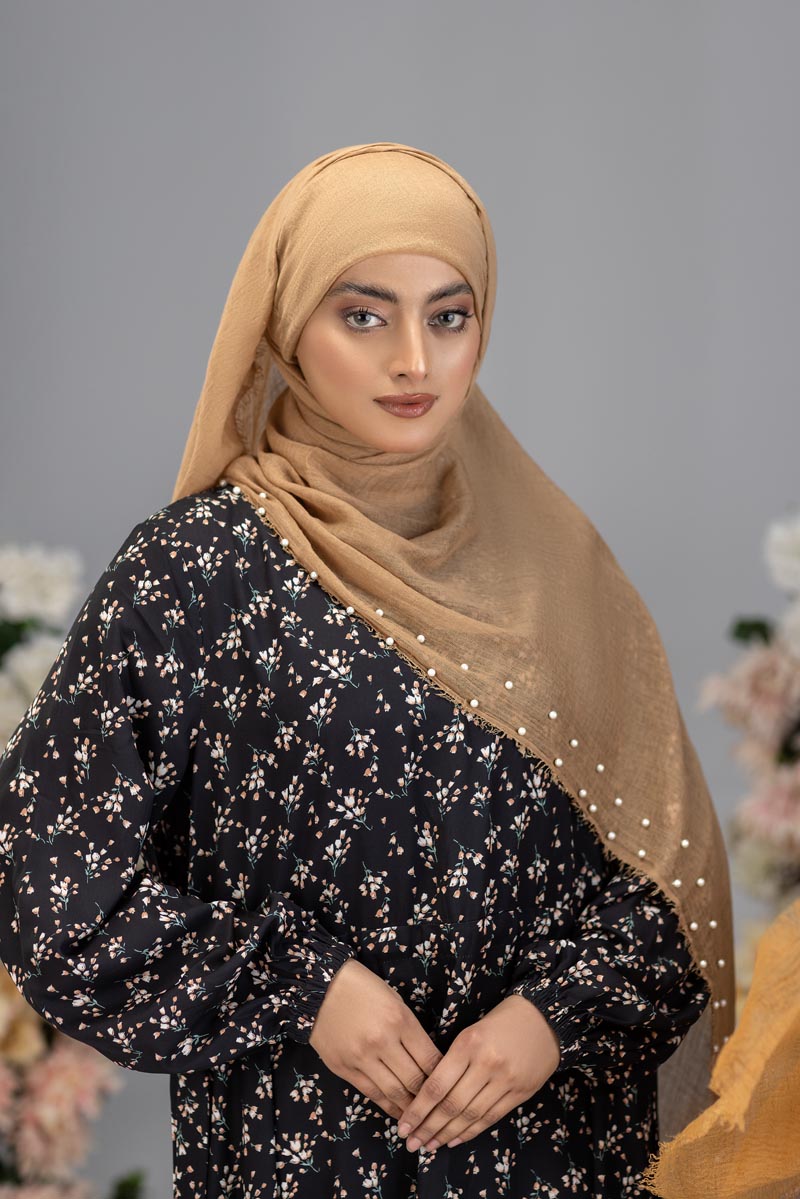 Viscose Pearl Hijab | Tan