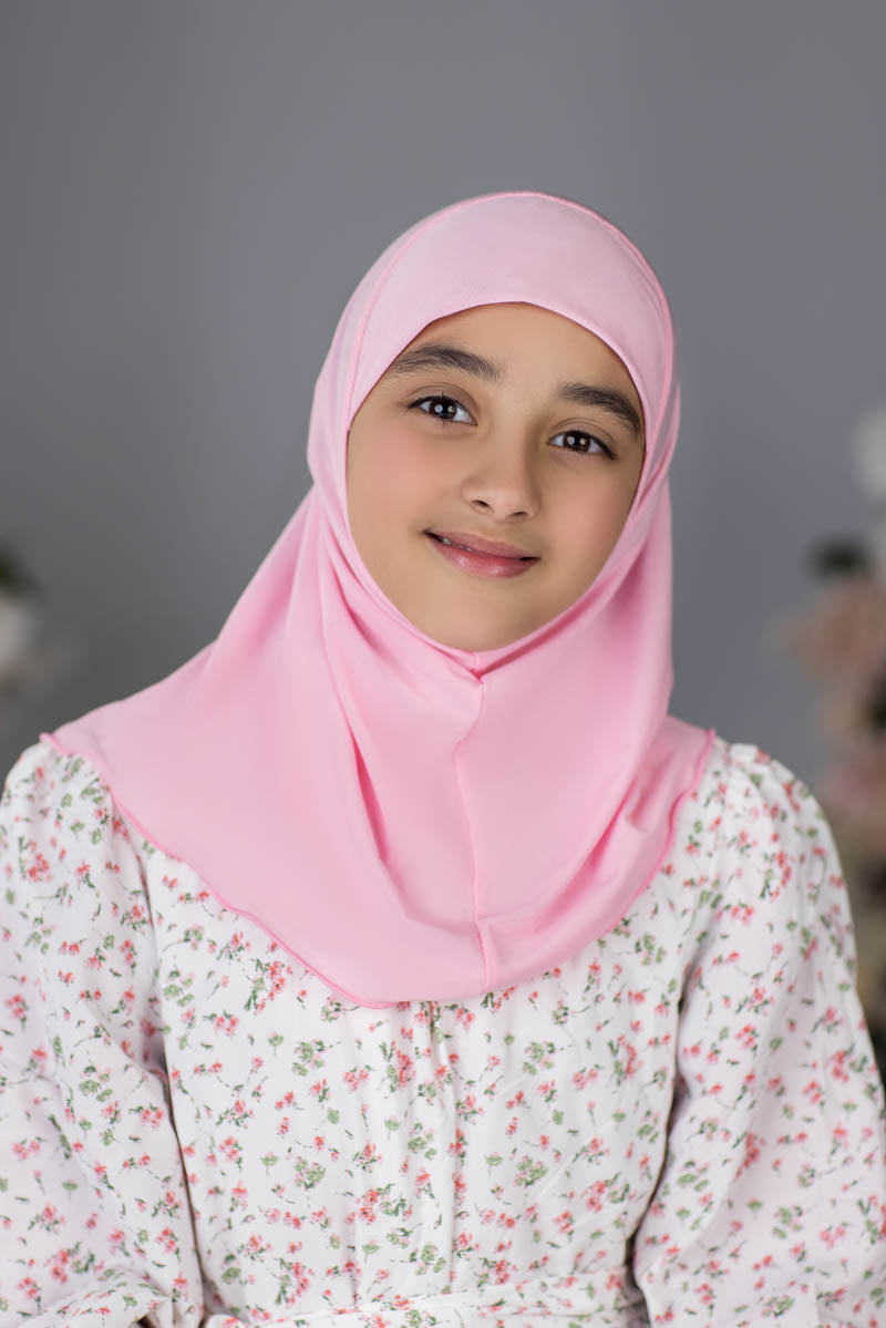 Zayaan Girl Plain Hijab - Light Pink